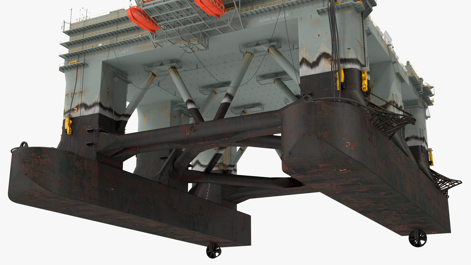 Blue Marlin Heavy Lift Vessel with Sea SBX RIgged 3D model