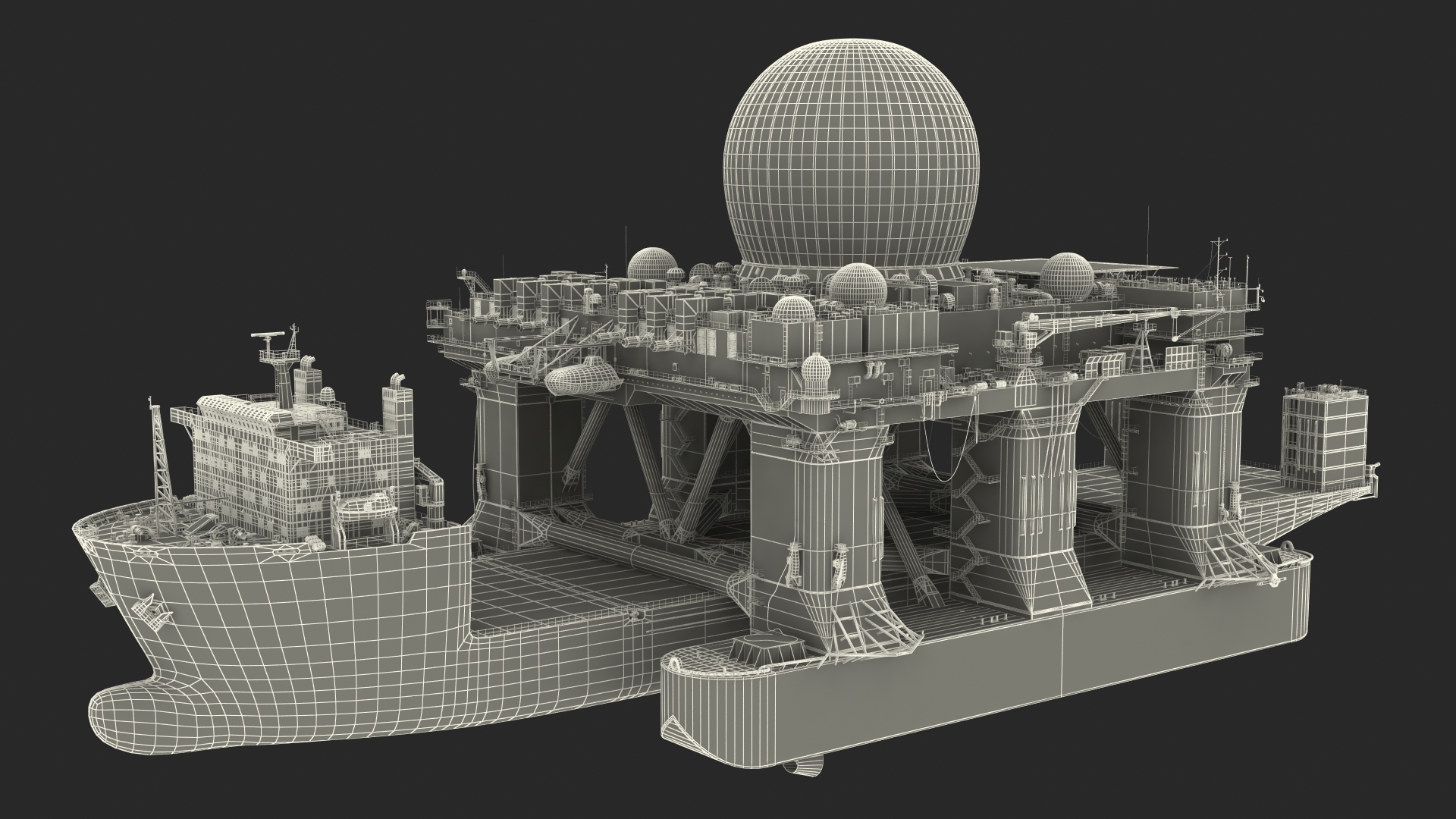 Blue Marlin Heavy Lift Vessel with Sea SBX RIgged 3D model