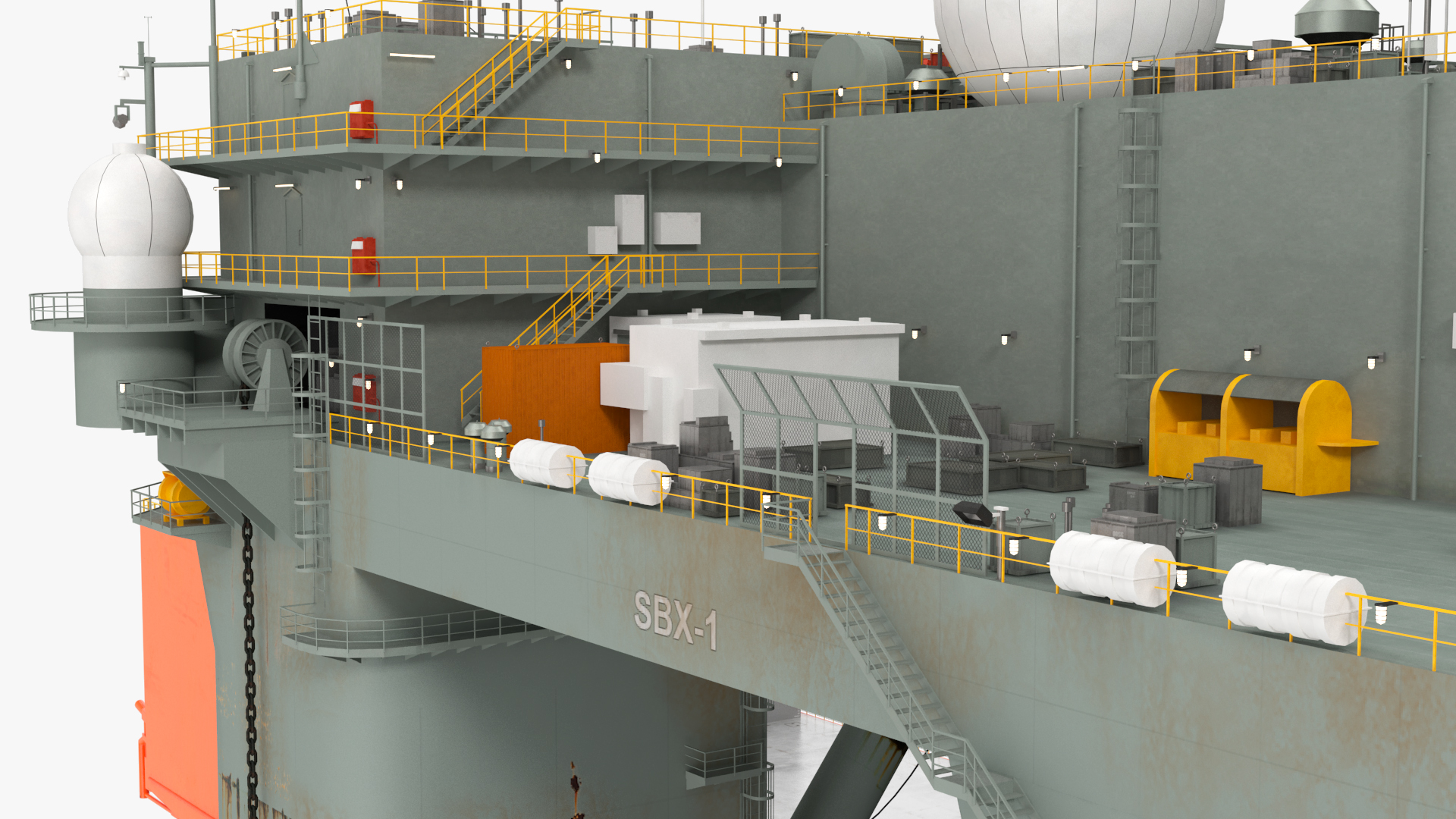 Blue Marlin Heavy Lift Vessel with Sea SBX RIgged 3D model