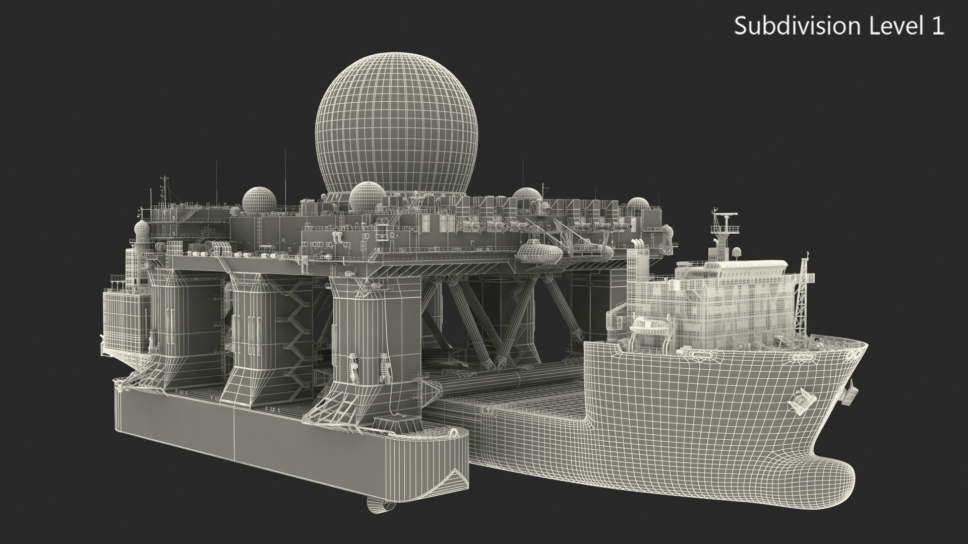 Blue Marlin Heavy Lift Vessel with Sea SBX RIgged 3D model