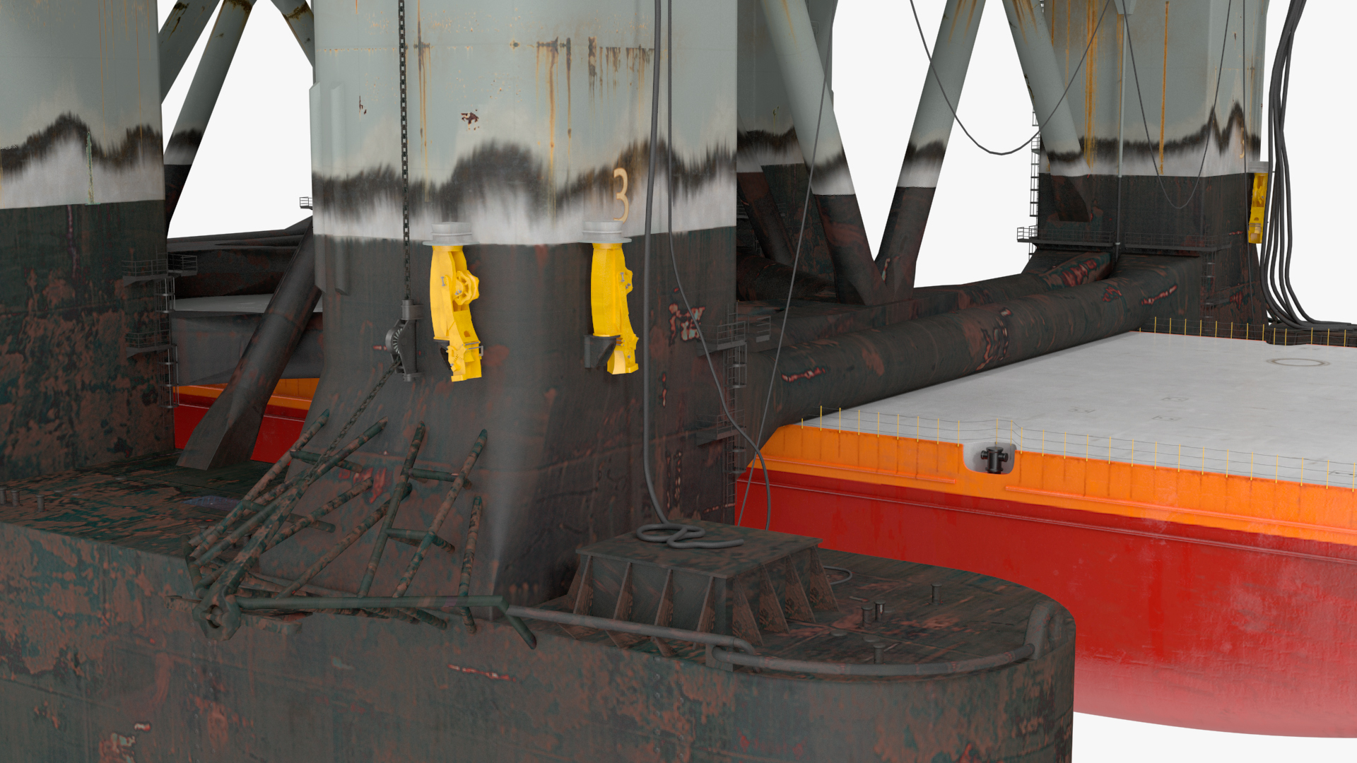 Blue Marlin Heavy Lift Vessel with Sea SBX RIgged 3D model