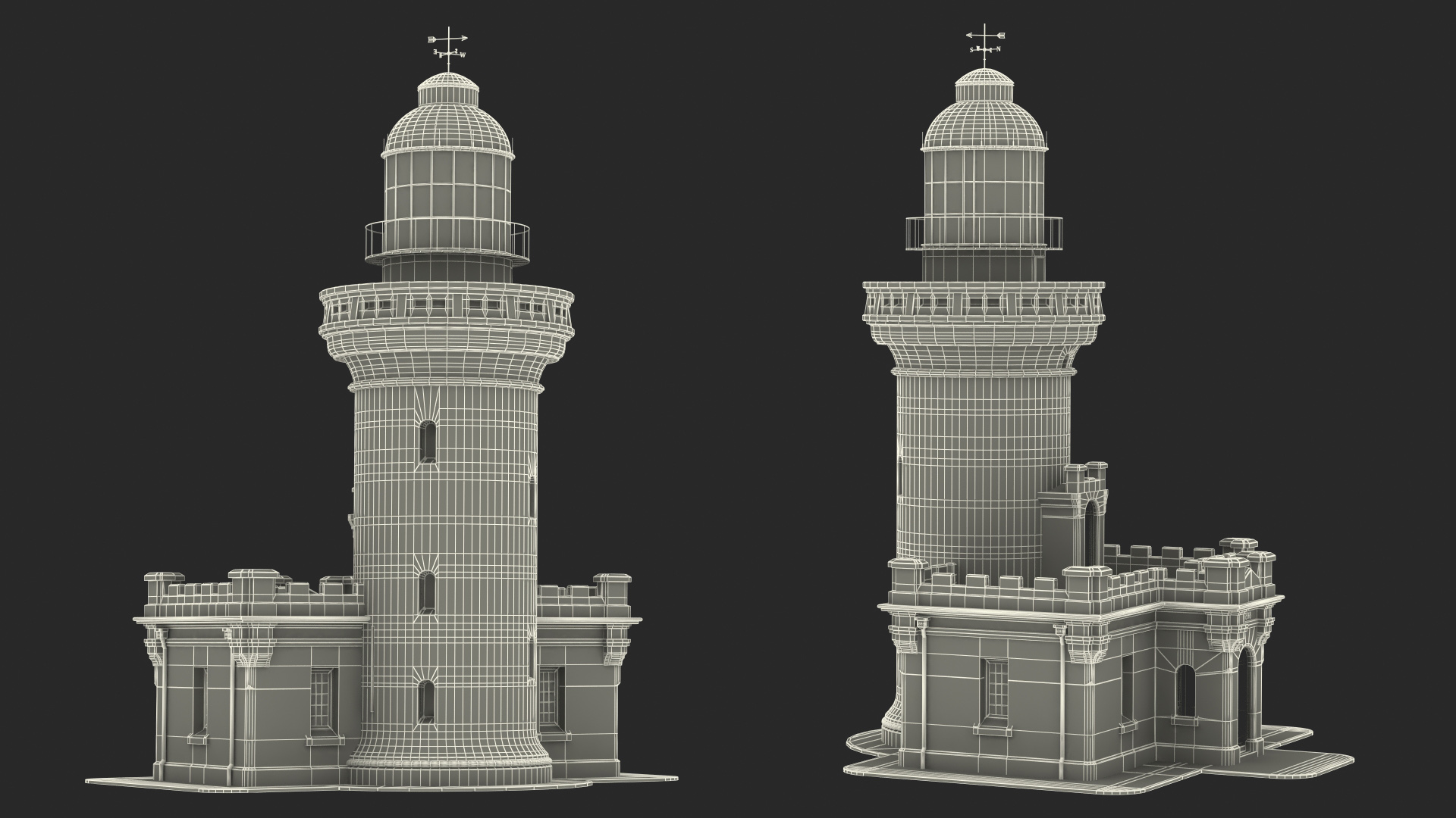 3D model Point Perpendicular Lighthouse