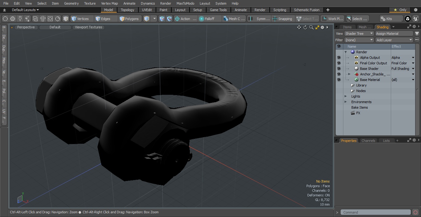 3D Chrome Anchor Shackle