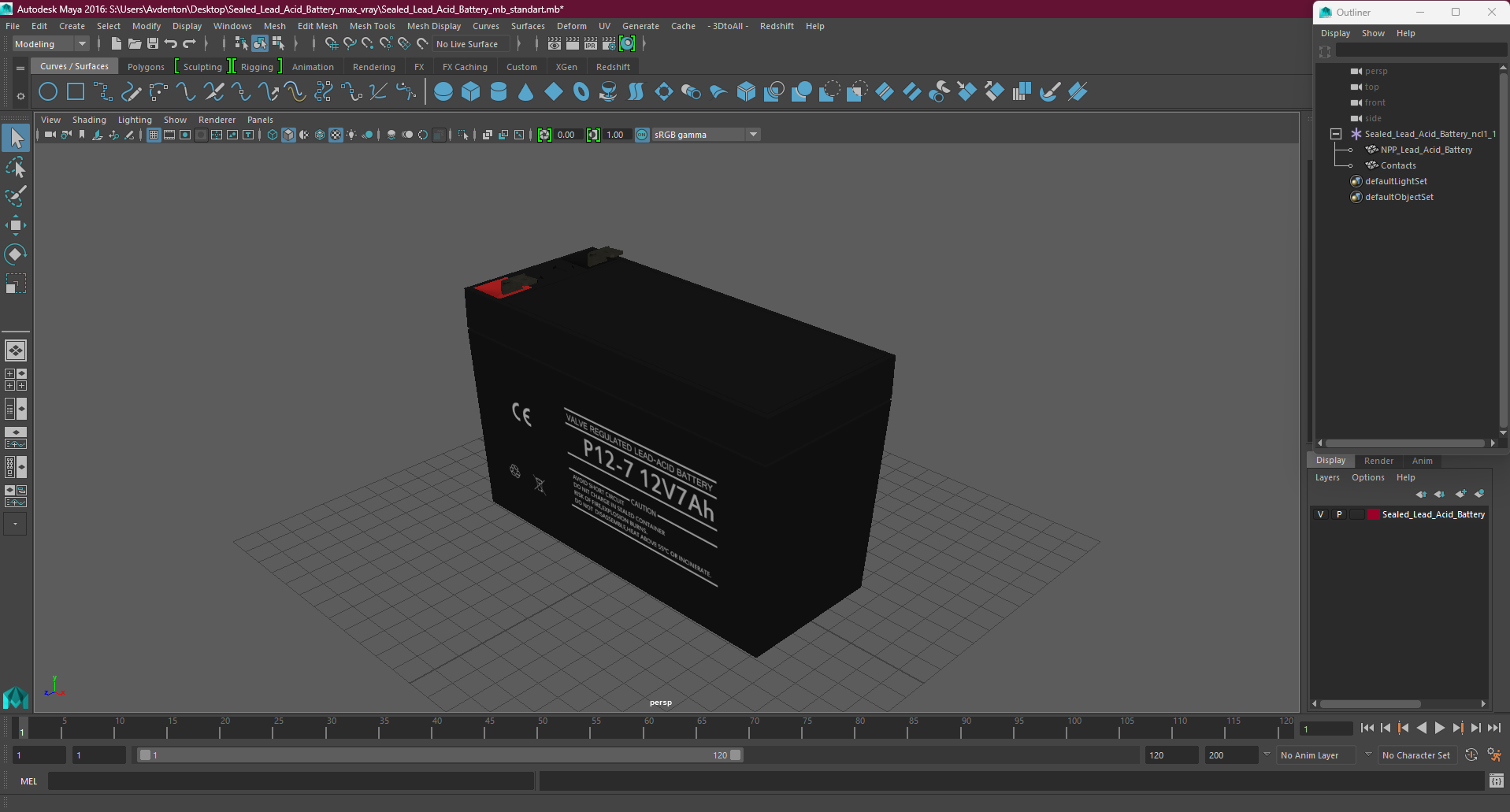 Sealed Lead Acid Battery 3D model