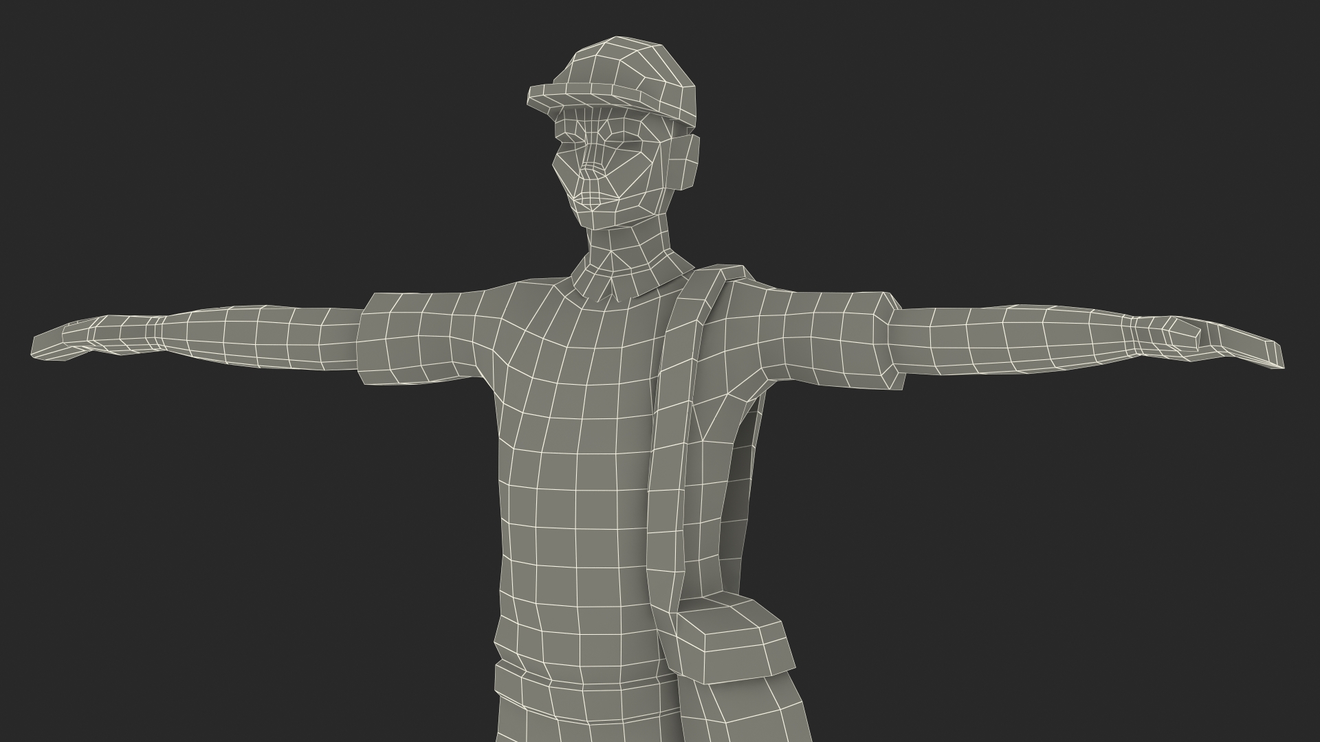 3D Postman Low Poly Rigged model
