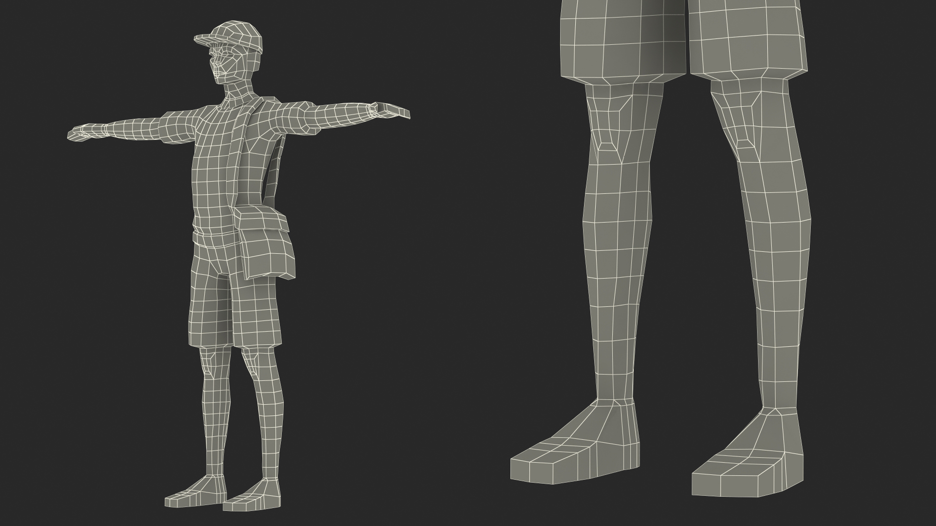 3D Postman Low Poly Rigged model