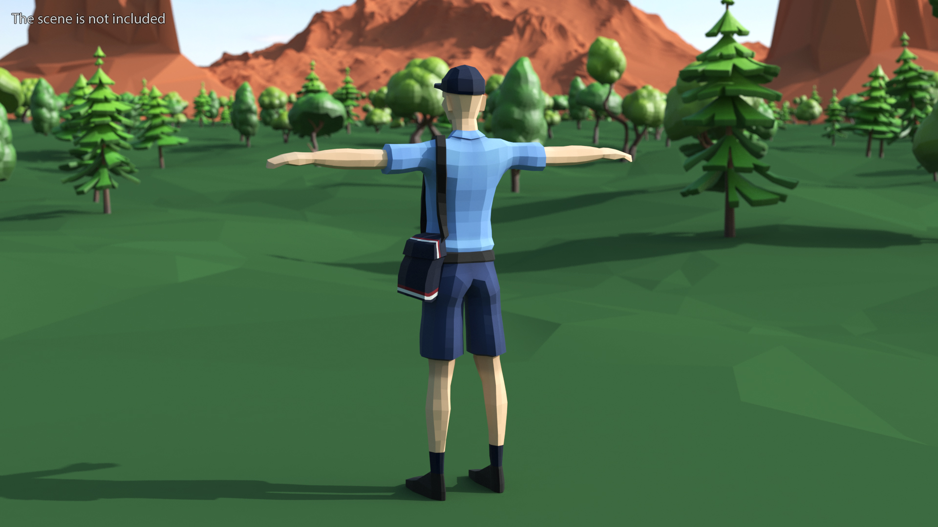 3D Postman Low Poly Rigged model