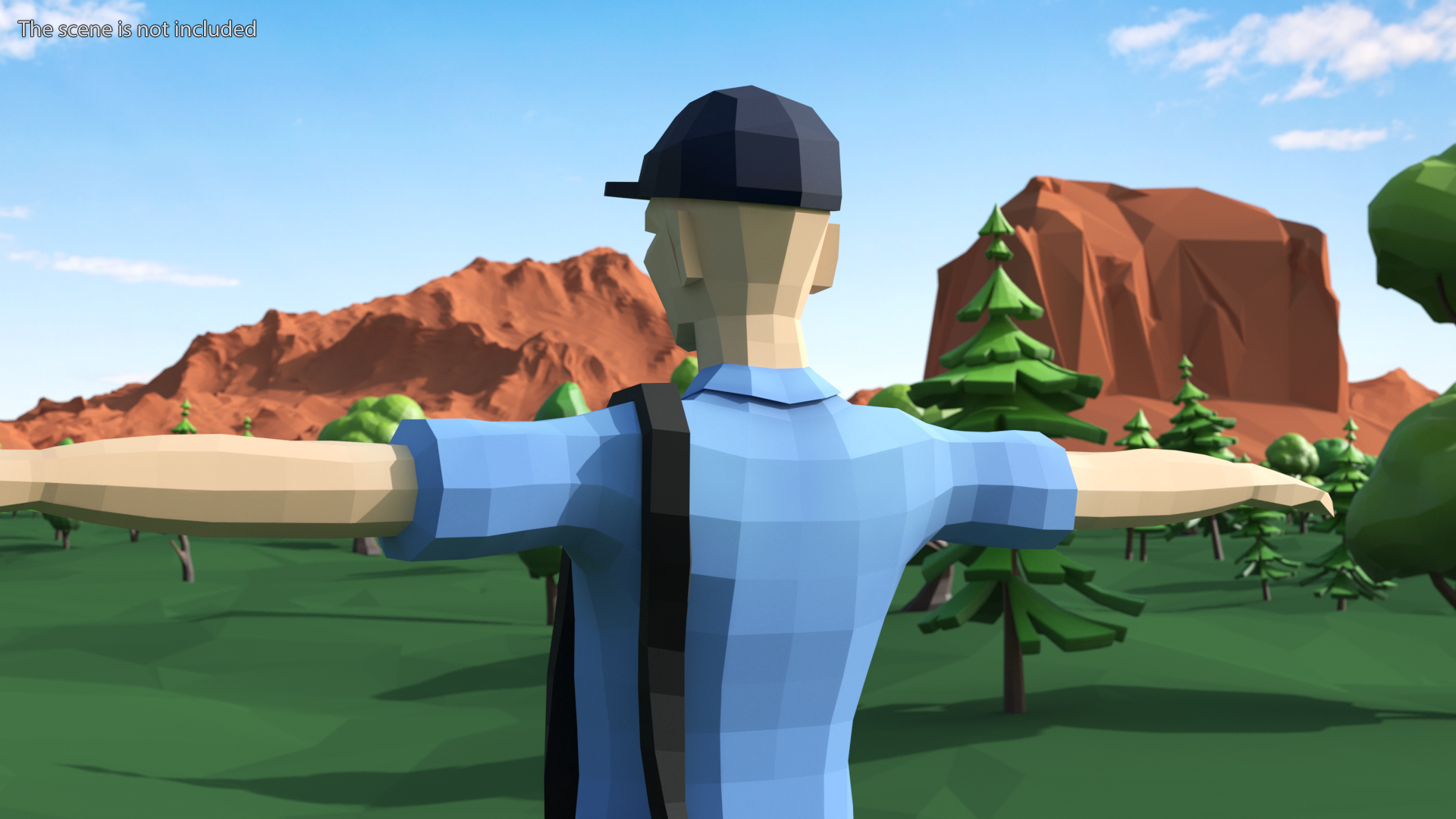 3D Postman Low Poly Rigged model