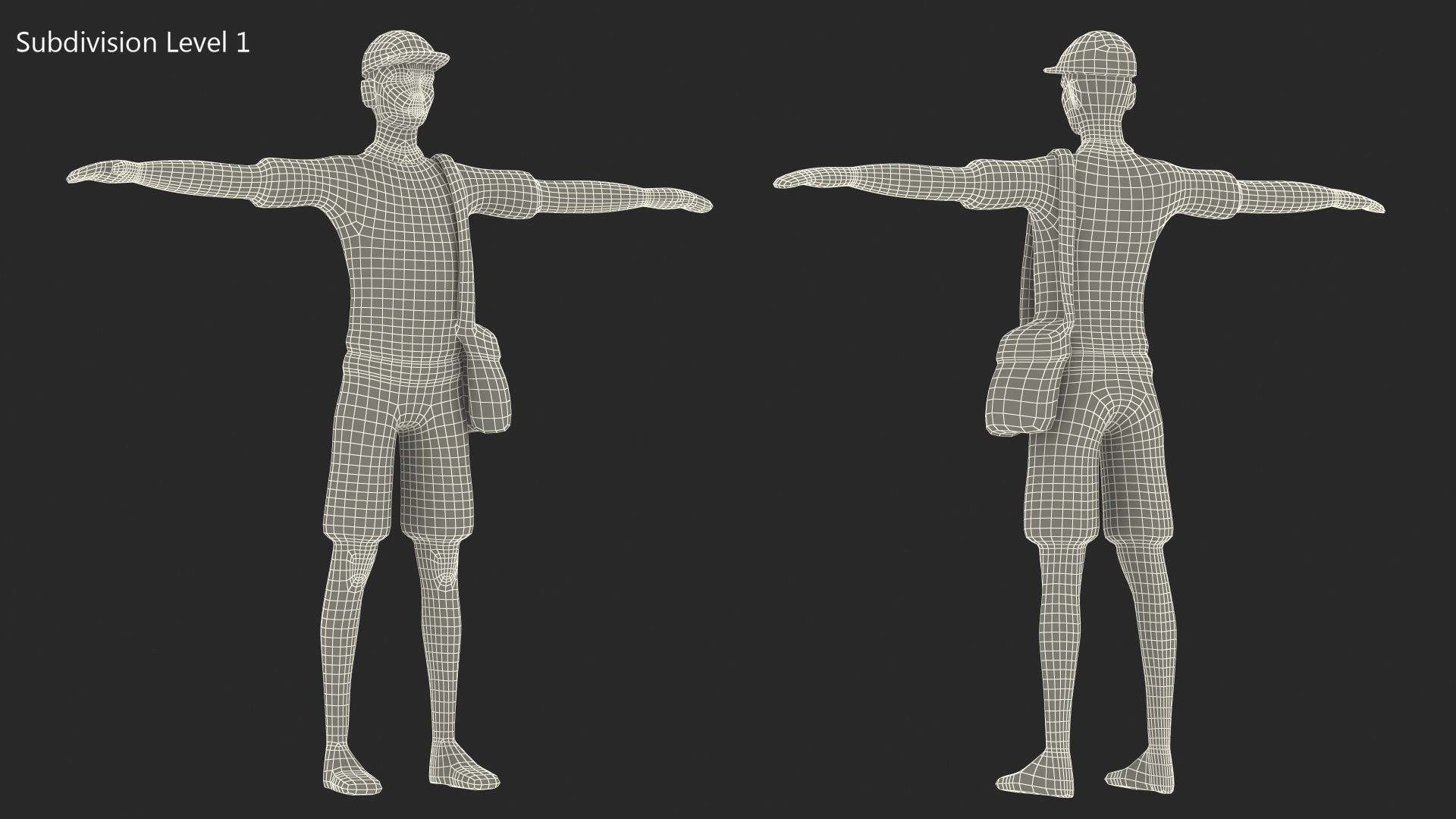 3D Postman Low Poly Rigged model