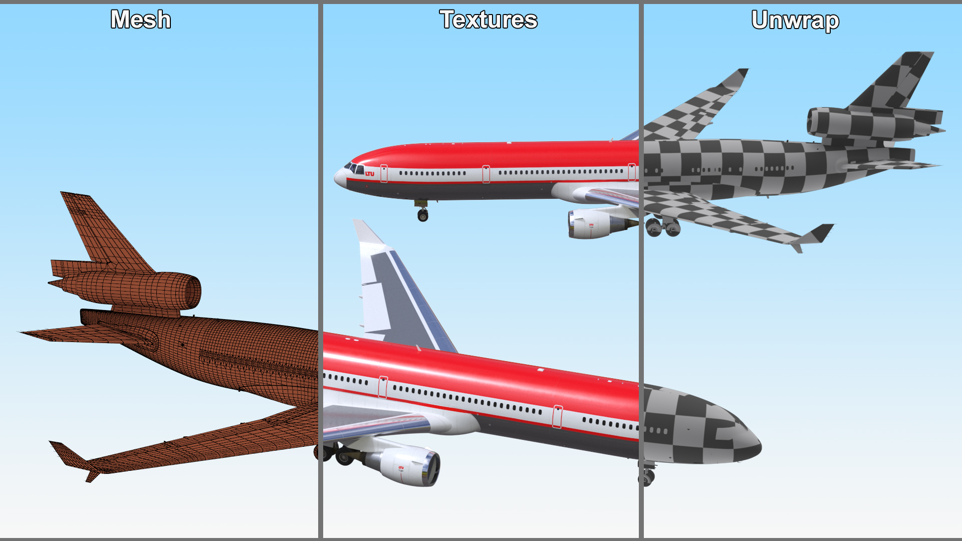 3D LTU International Airways McDonnell Douglas MD-11 Rigged