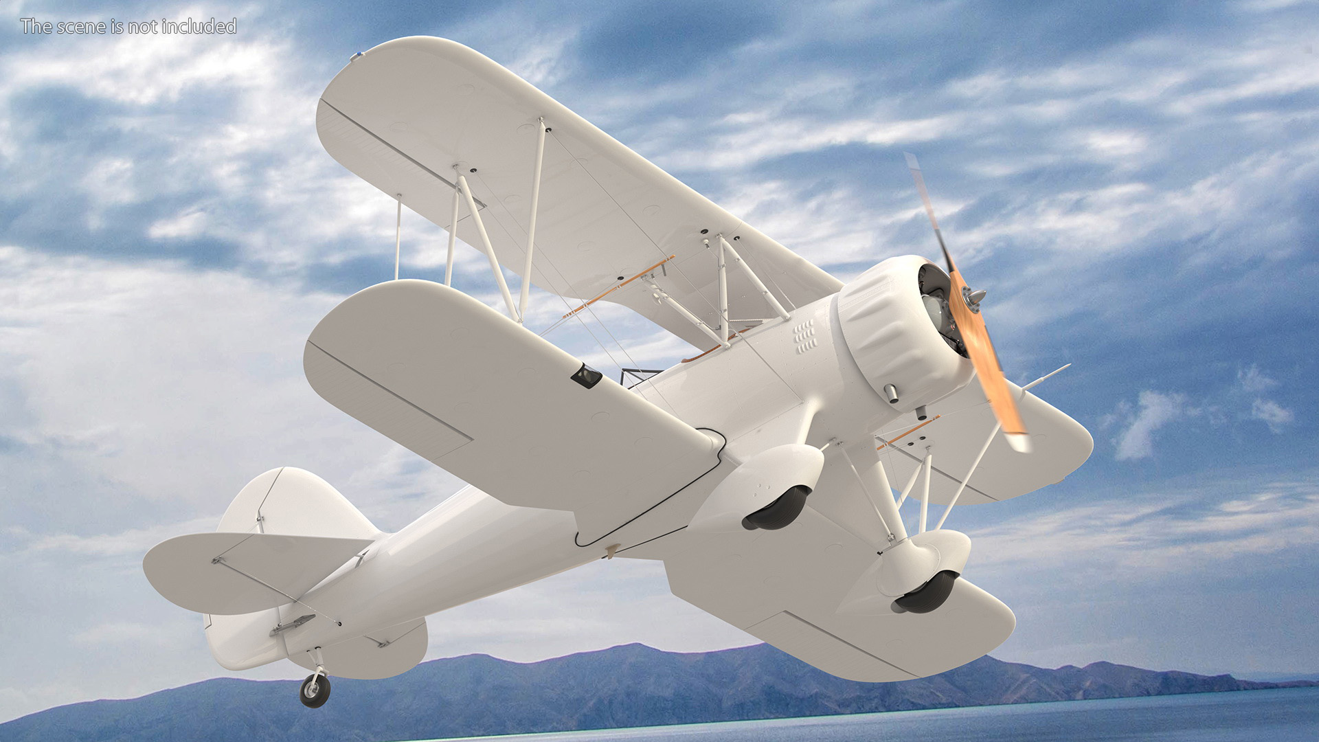 Coastal Biplane YMF-5 White Rigged 3D model