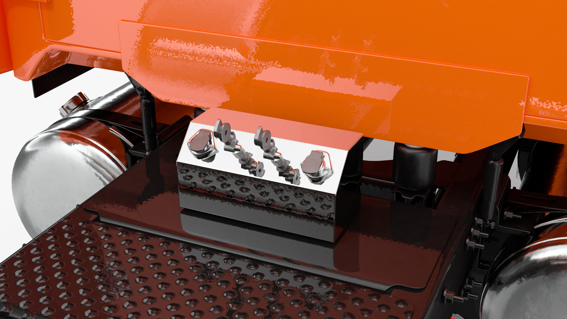 Freightliner Truck With Extendable Trailer Rigged 3D model