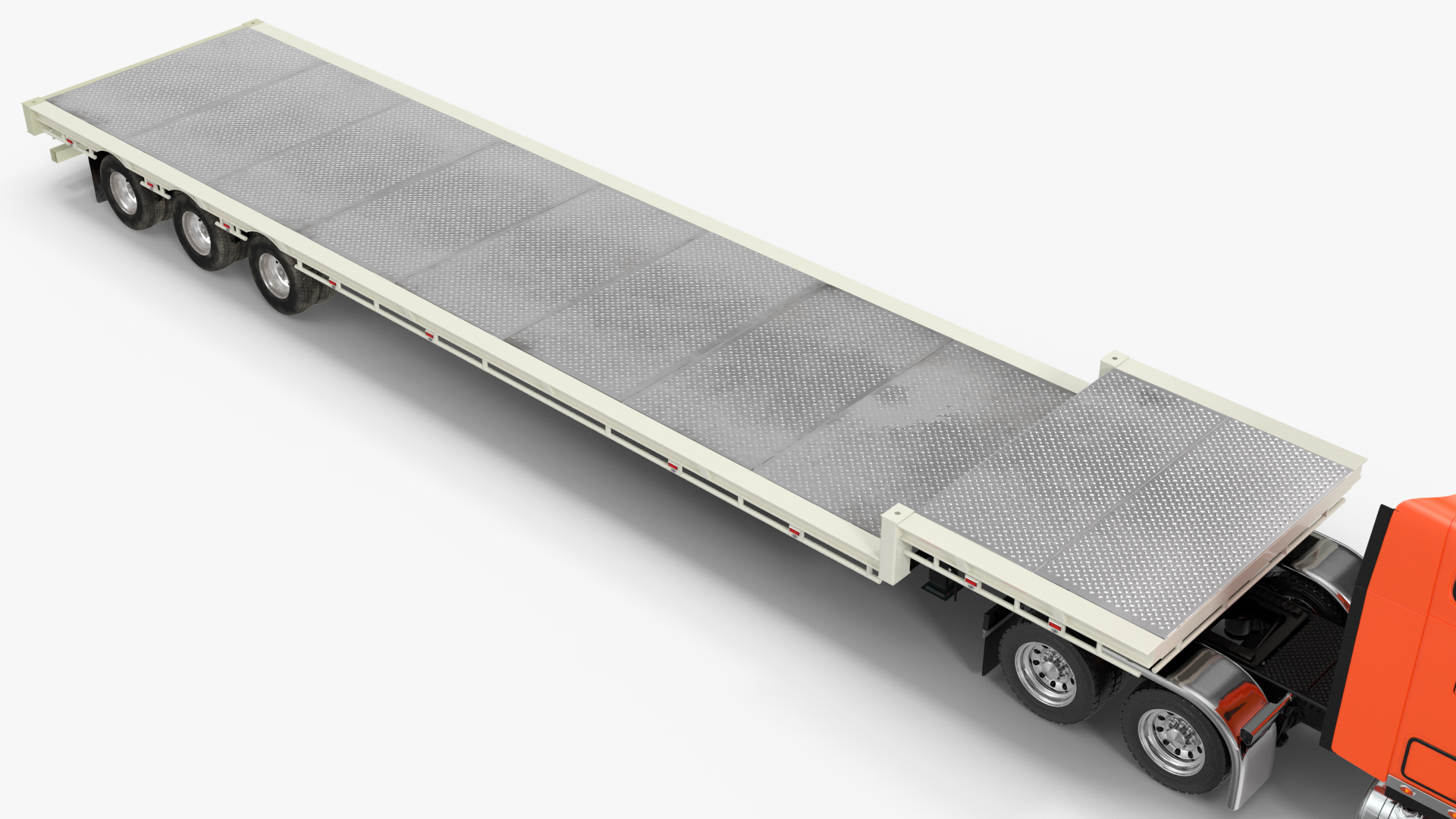 Freightliner Truck With Extendable Trailer Rigged 3D model