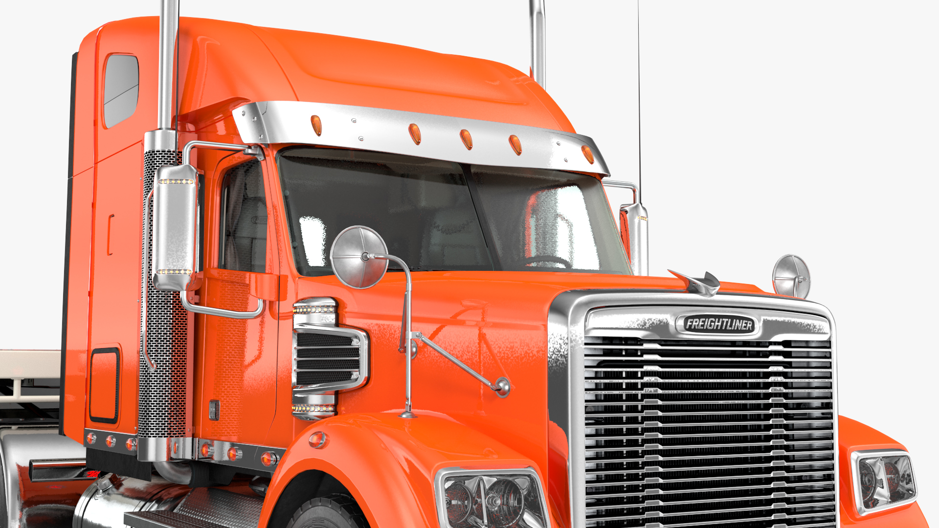 Freightliner Truck With Extendable Trailer Rigged 3D model