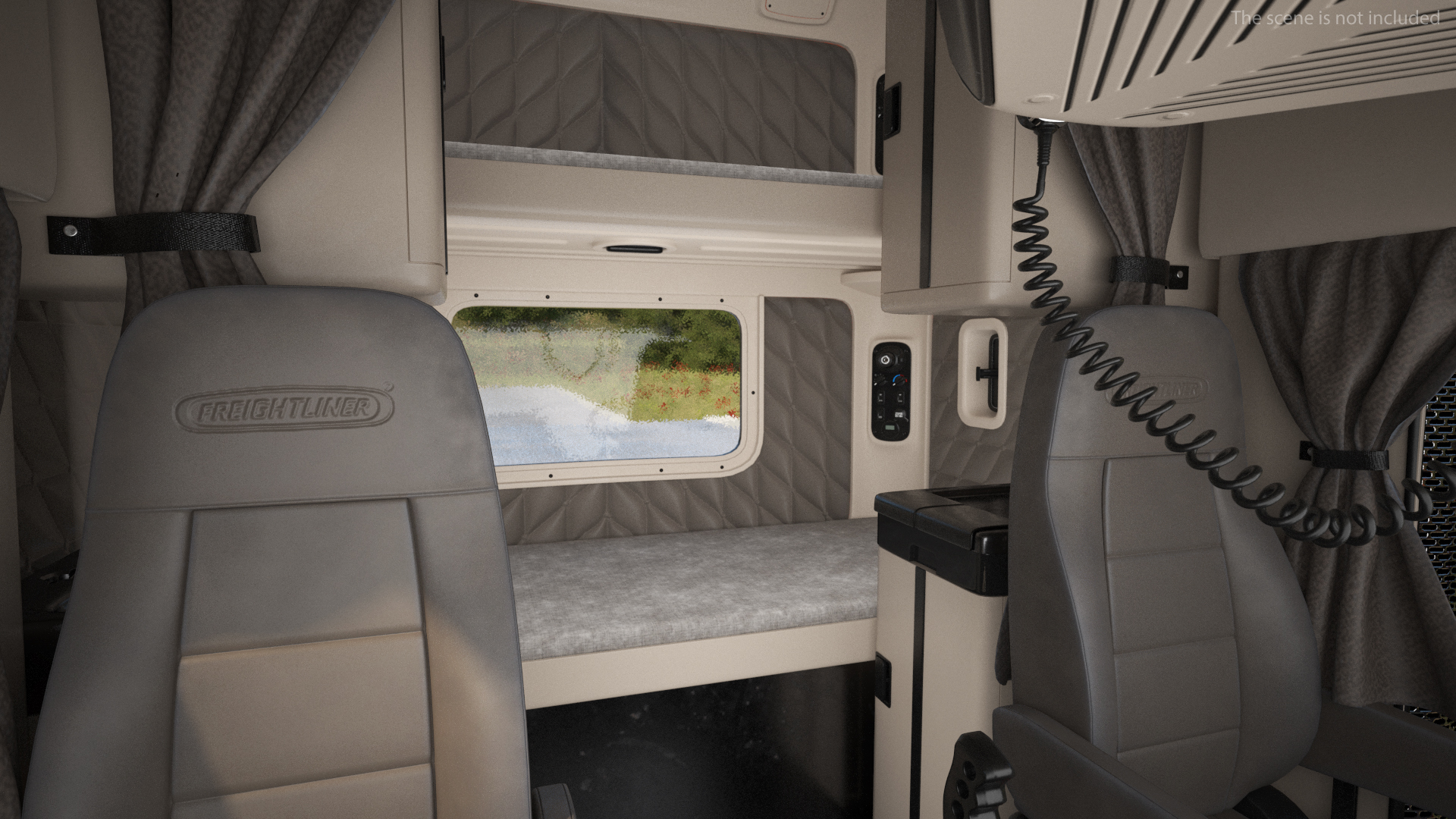 Freightliner Truck With Extendable Trailer Rigged 3D model