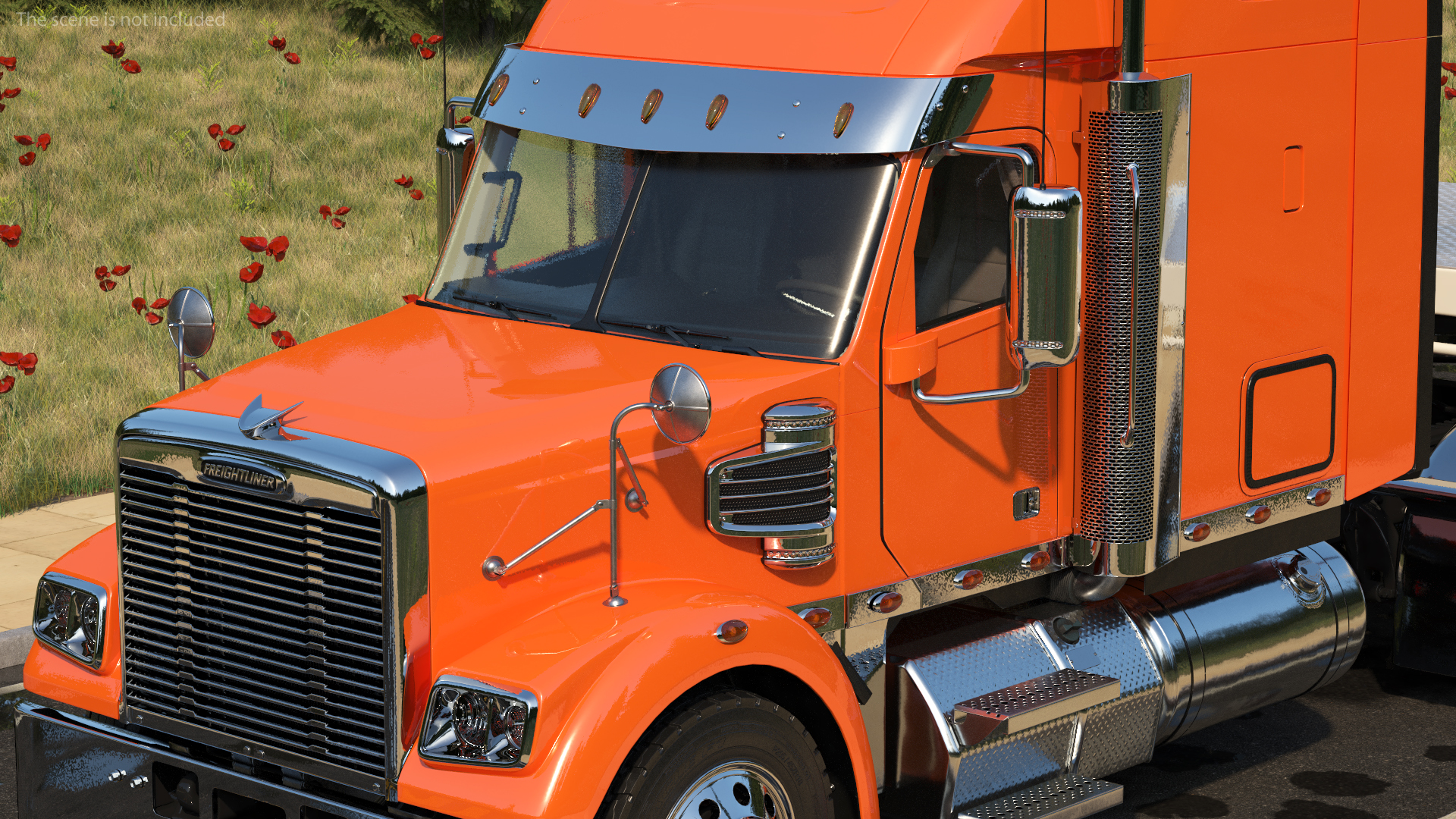 Freightliner Truck With Extendable Trailer Rigged 3D model