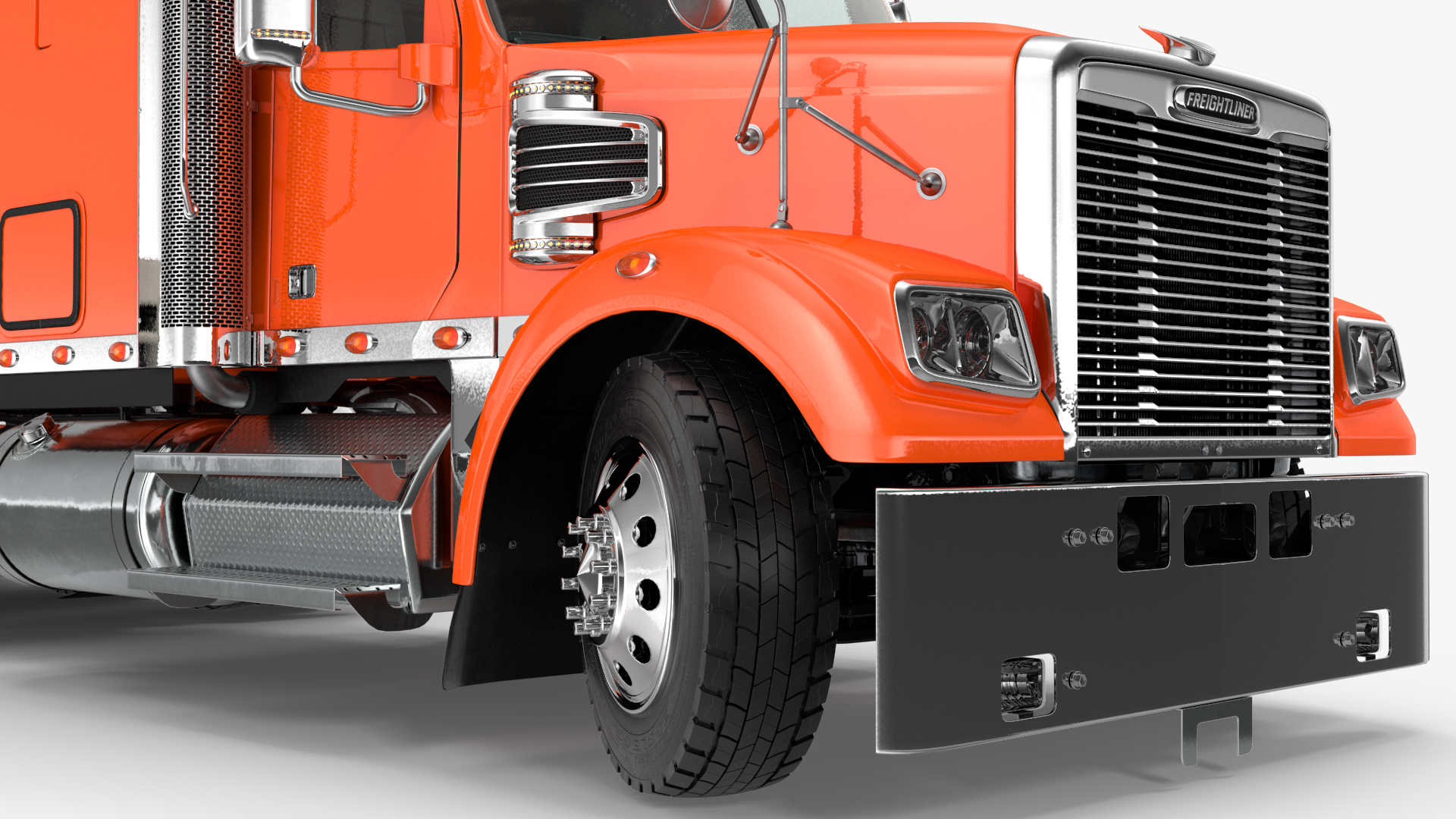 Freightliner Truck With Extendable Trailer Rigged 3D model