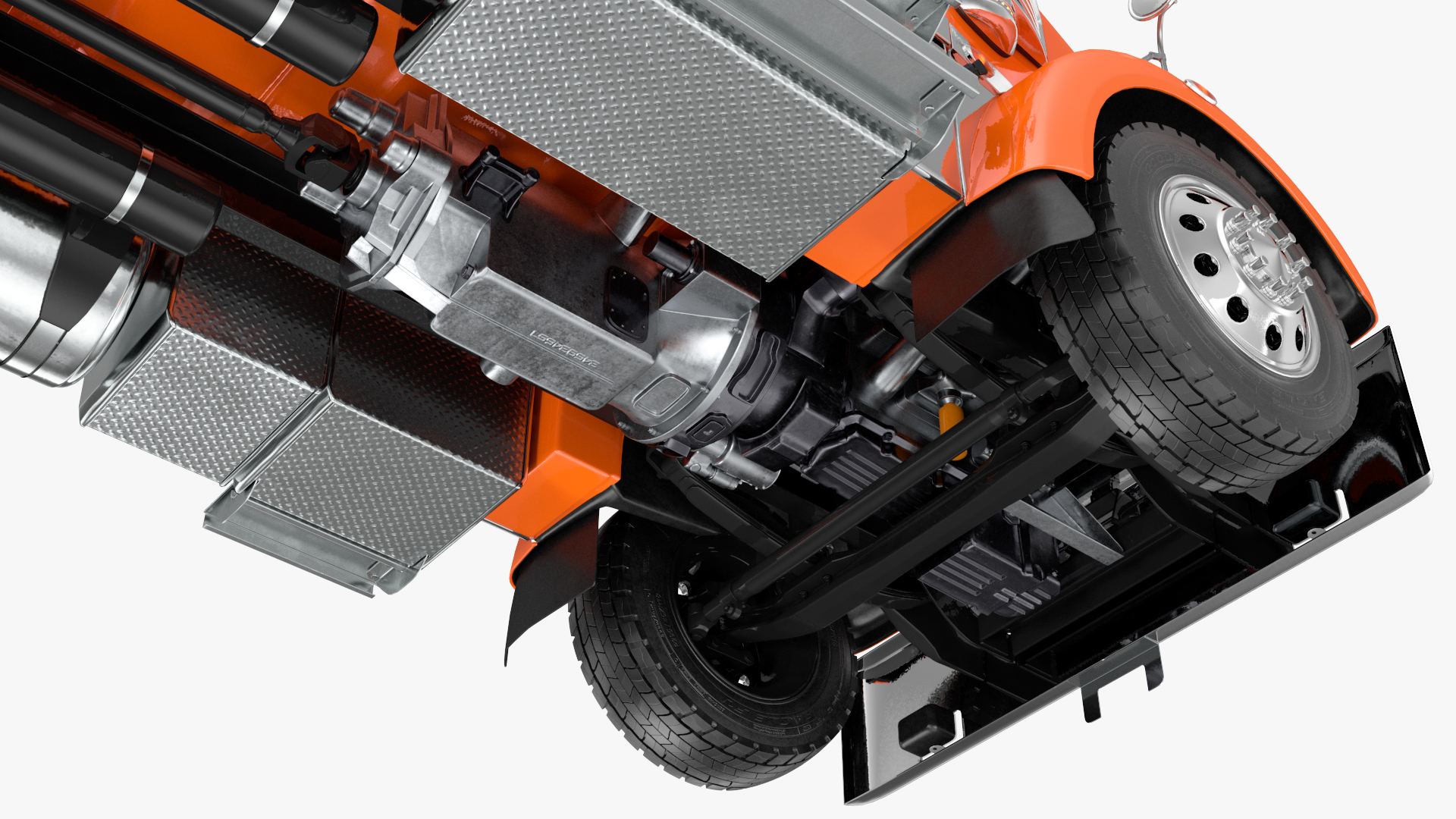Freightliner Truck With Extendable Trailer Rigged 3D model