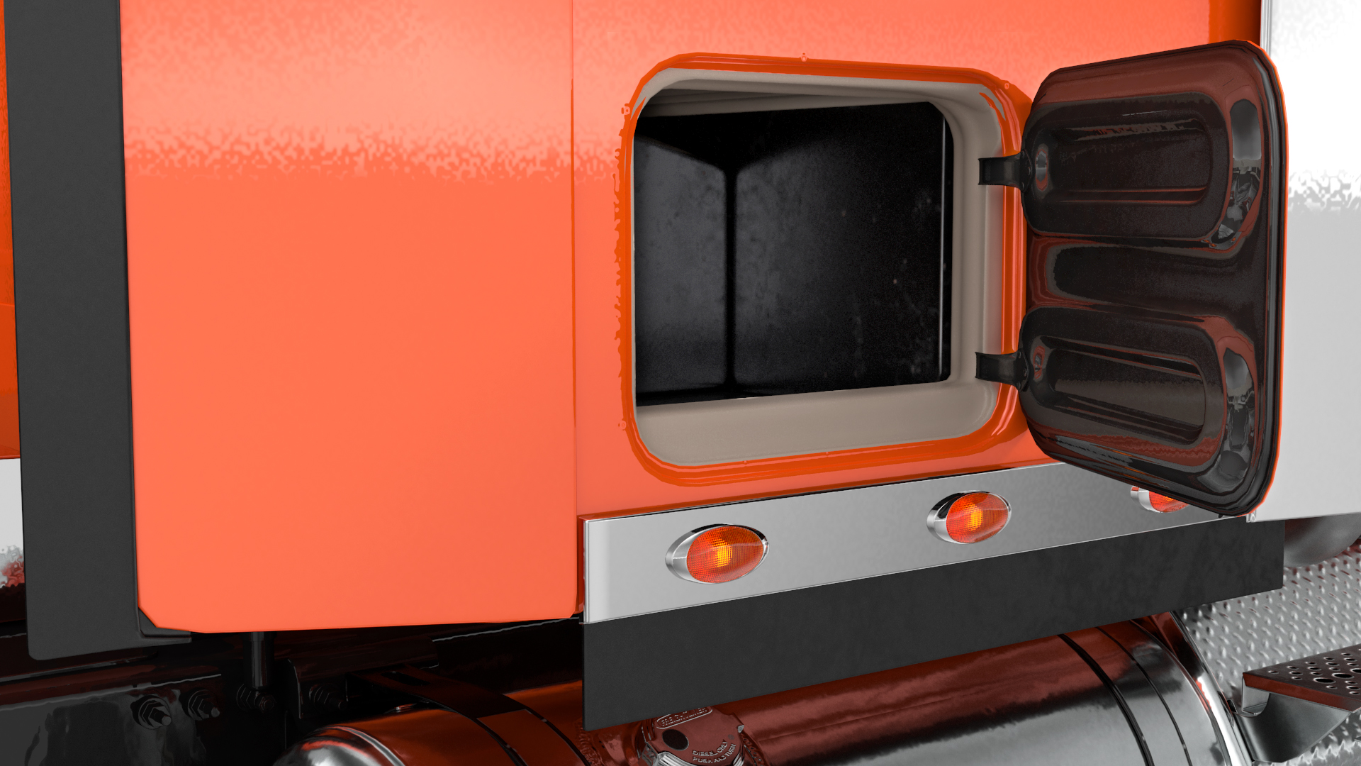 Freightliner Truck With Extendable Trailer Rigged 3D model