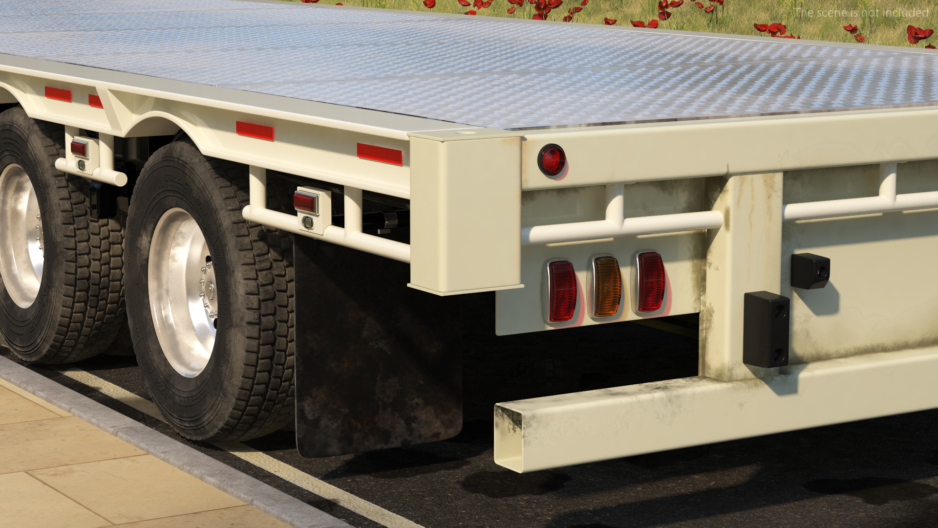 Freightliner Truck With Extendable Trailer Rigged 3D model