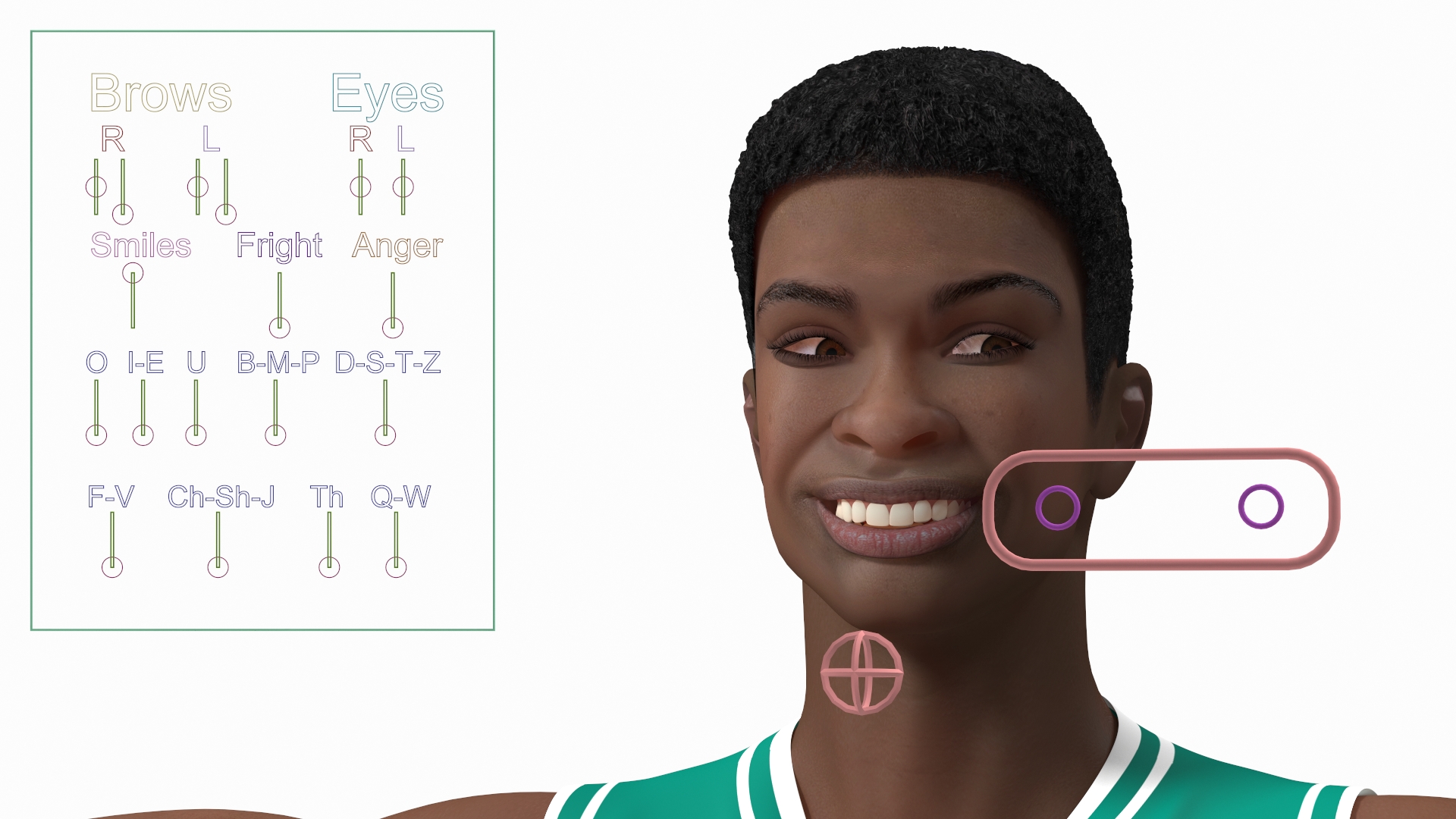 3D Dark Skin Teenager Basketball Player Rigged model