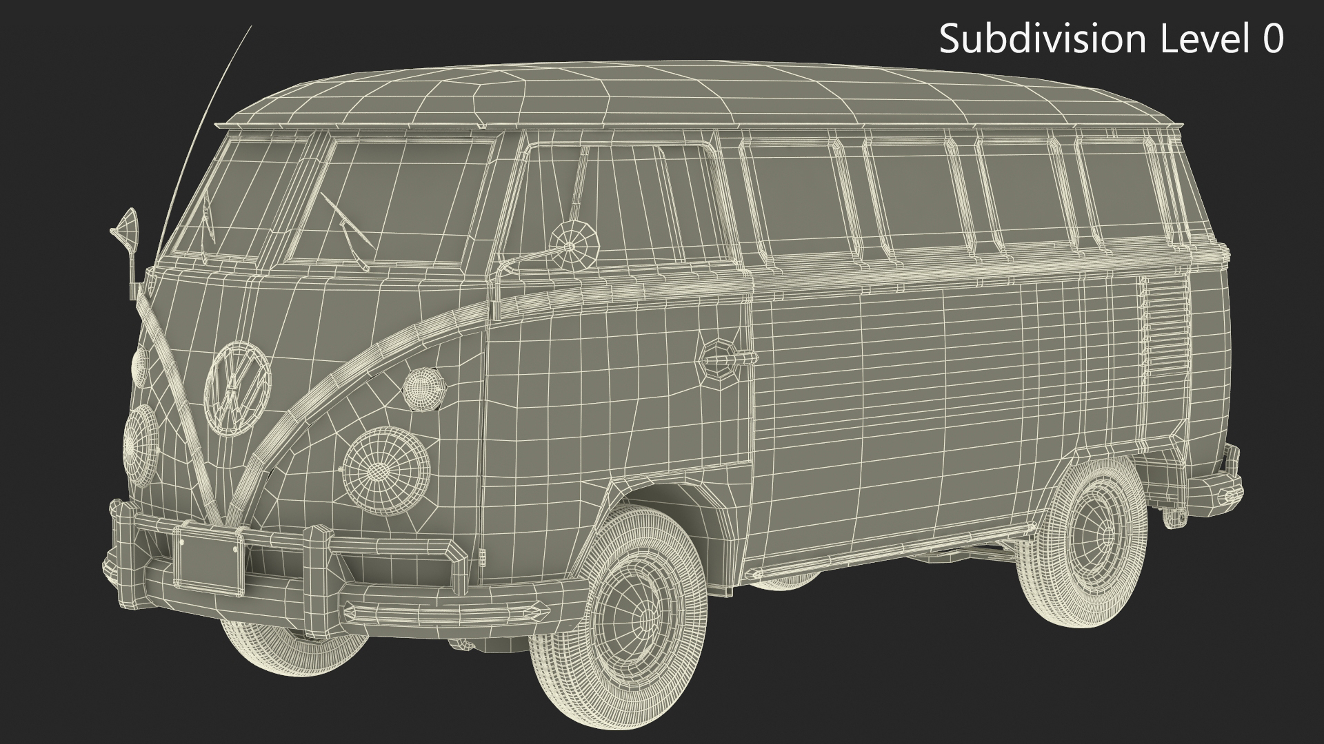 Volkswagen Type 2 Bus Simple Interior 3D