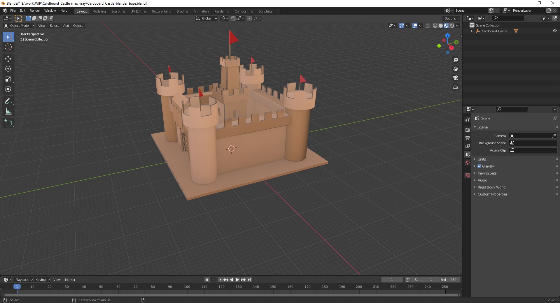 3D Cardboard Castle
