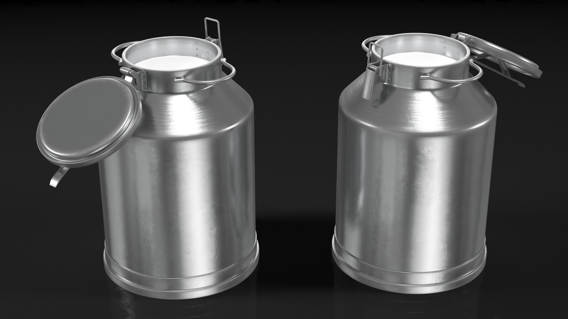 3D Aluminum Milk Bucket Can Full New model