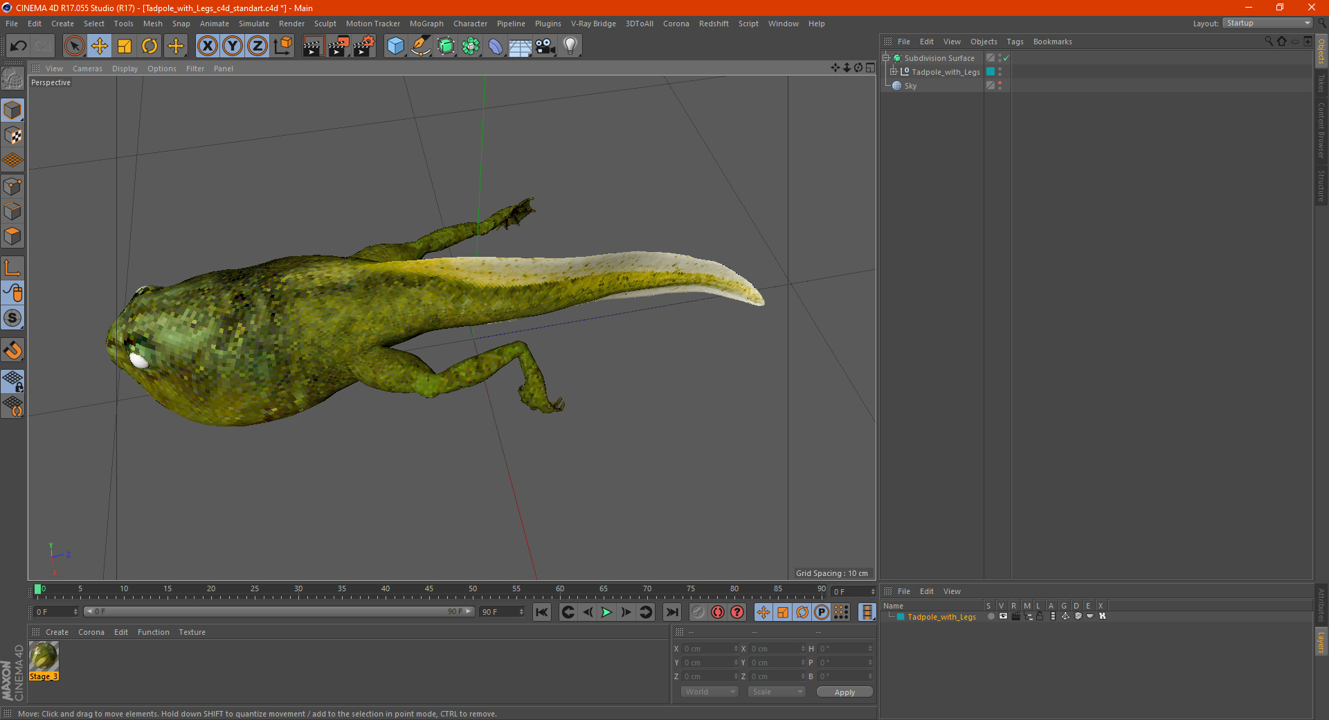 Tadpole with Legs 3D