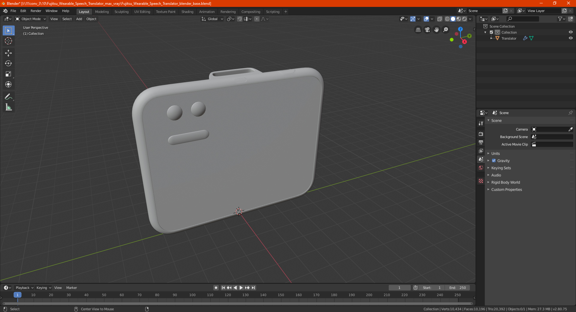 Fujitsu Wearable Speech Translator 3D model