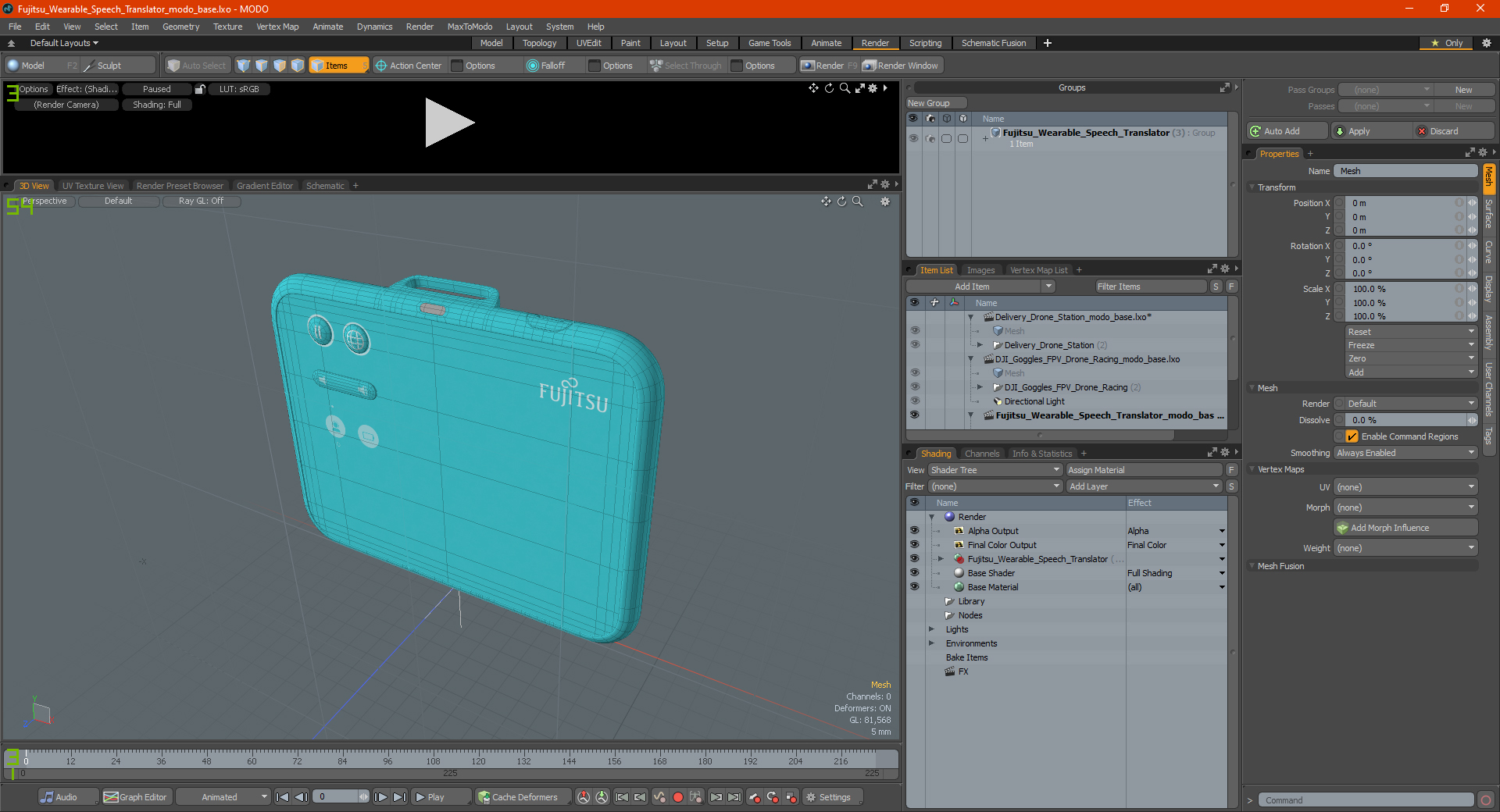 Fujitsu Wearable Speech Translator 3D model