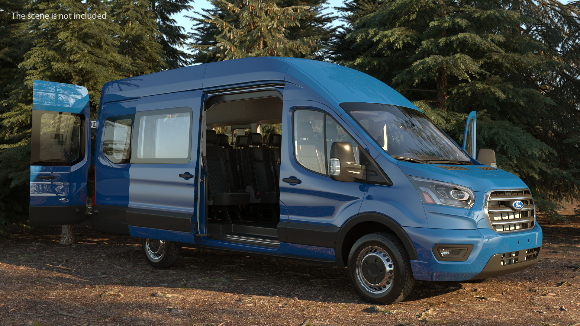 3D Ford Transit Van 2020 Rigged model