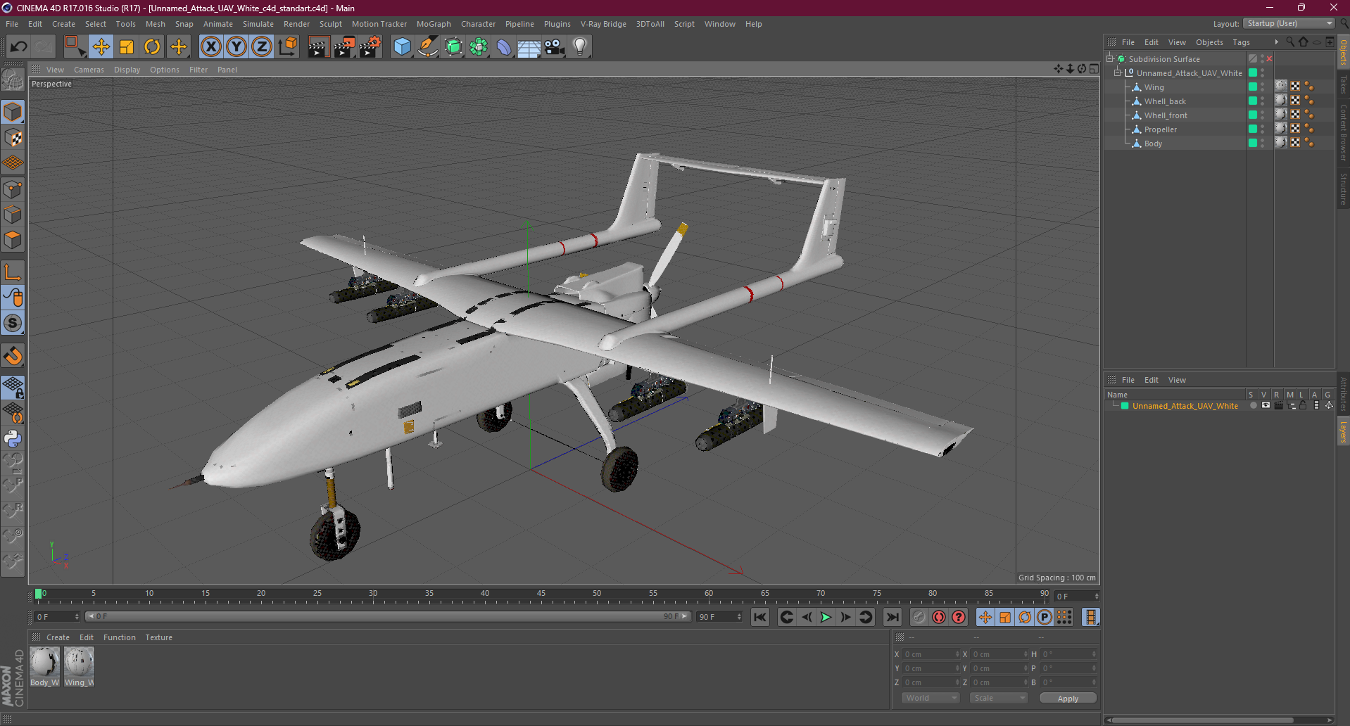 Unnamed Attack UAV White 3D model