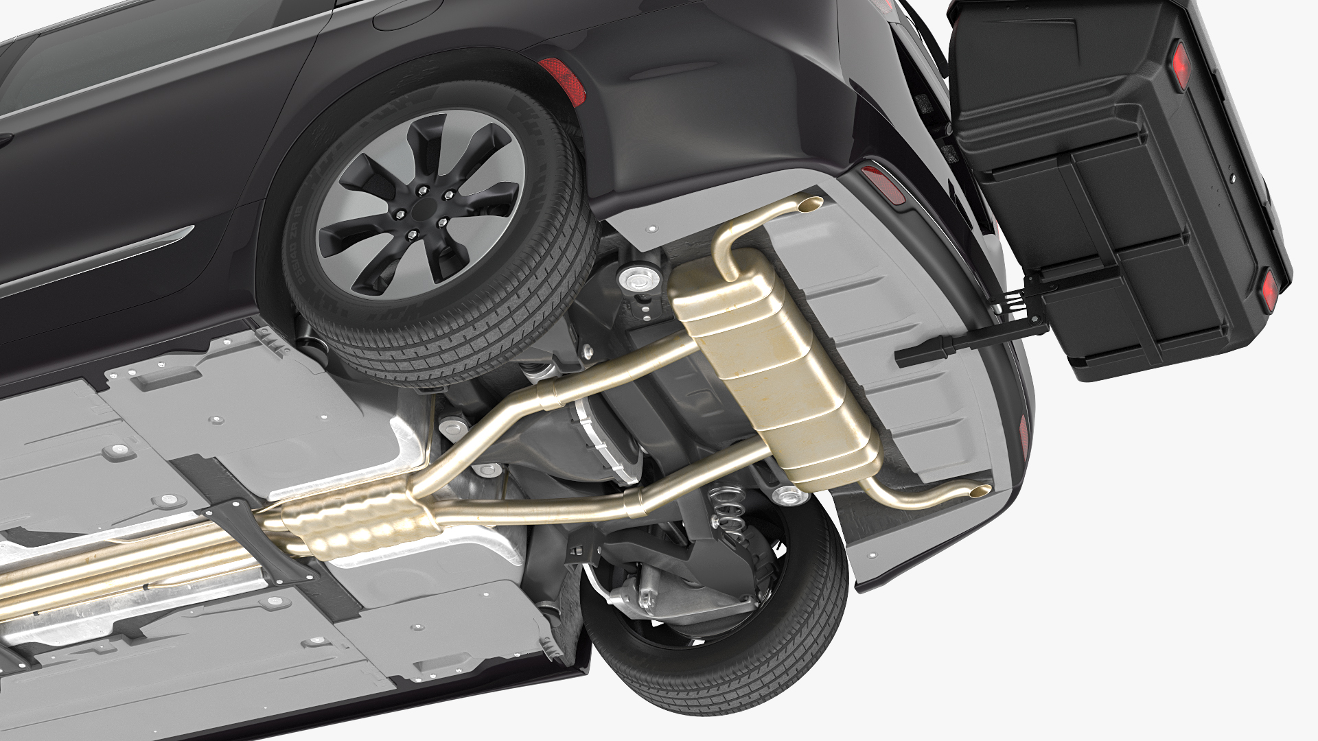 Family Minivan with Hitch Cargo Carrier 3D model