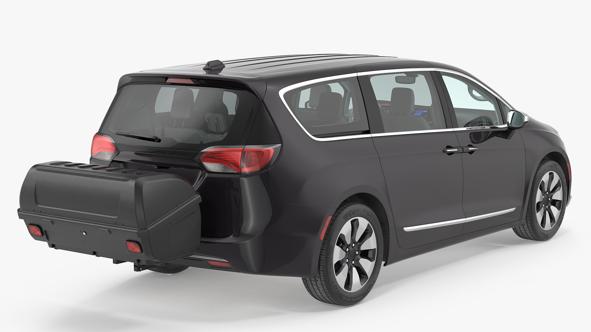 Family Minivan with Hitch Cargo Carrier 3D model