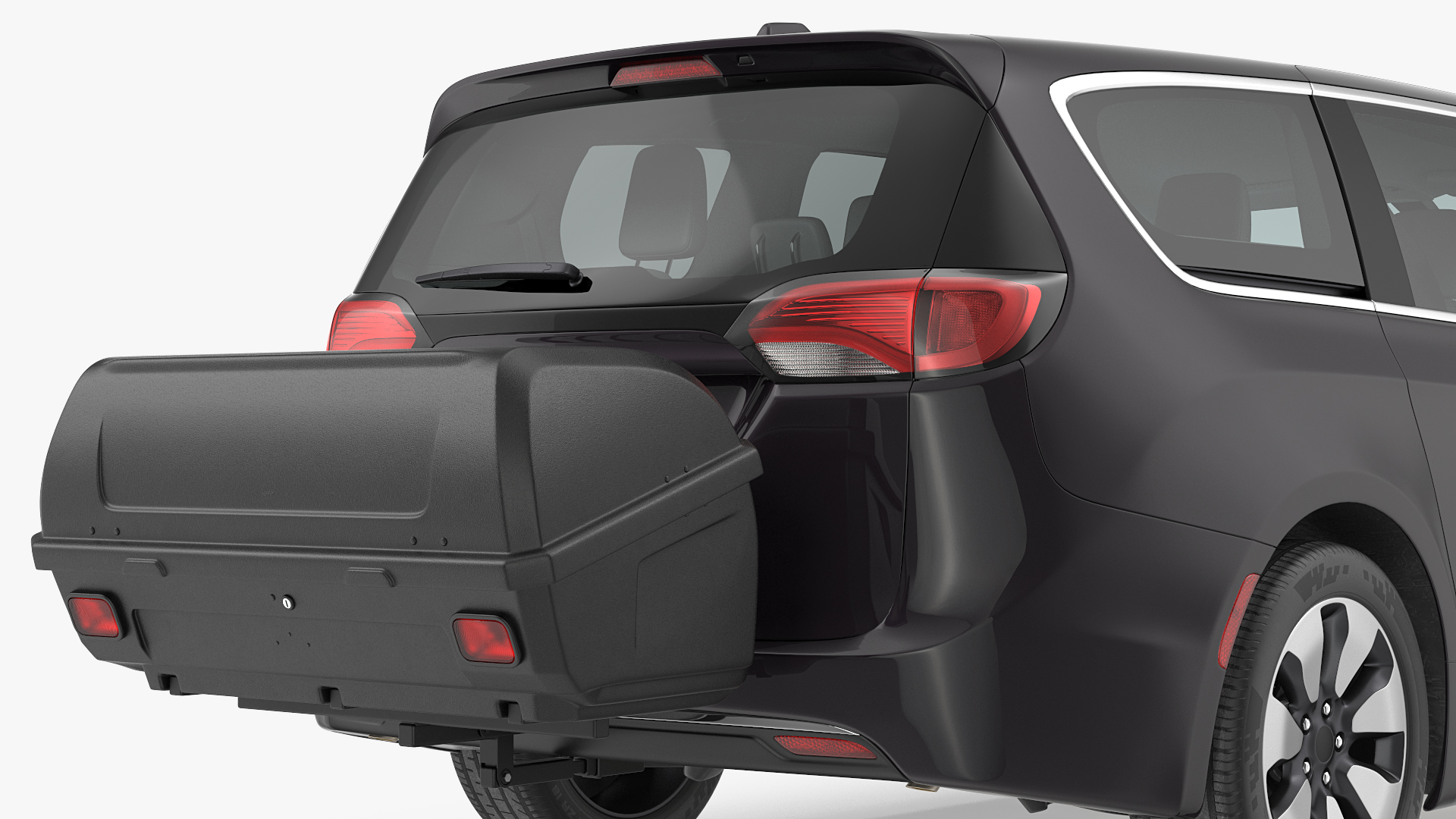 Family Minivan with Hitch Cargo Carrier 3D model