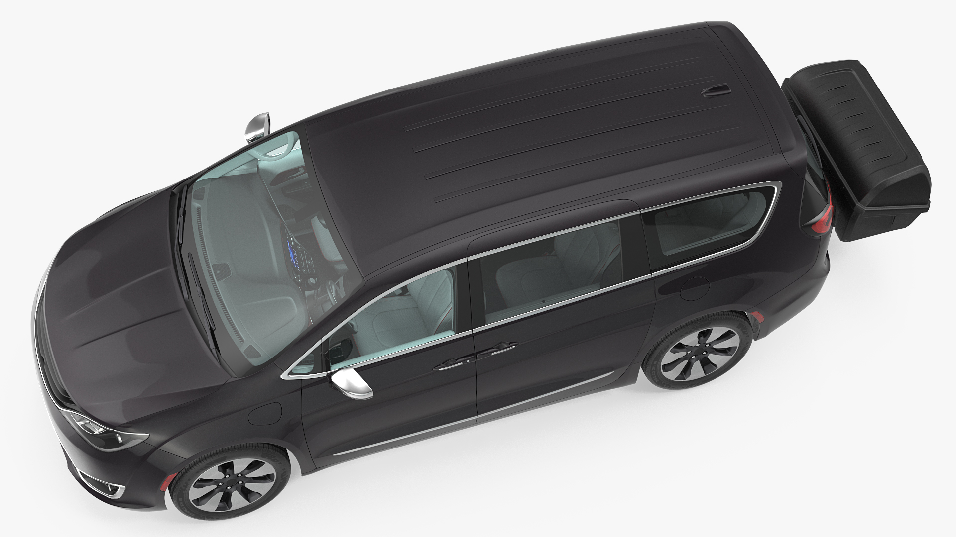 Family Minivan with Hitch Cargo Carrier 3D model