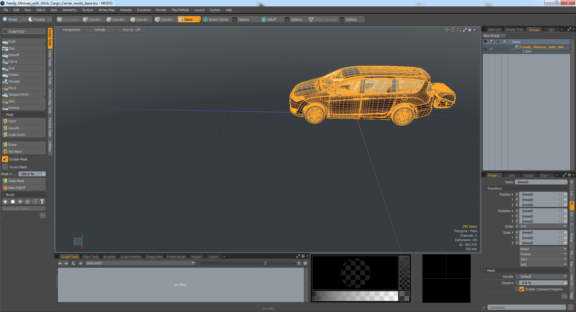 Family Minivan with Hitch Cargo Carrier 3D model