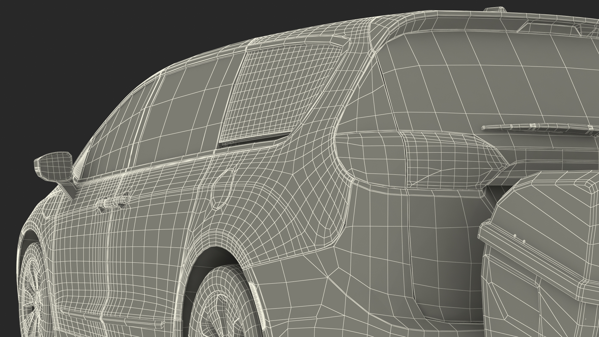Family Minivan with Hitch Cargo Carrier 3D model