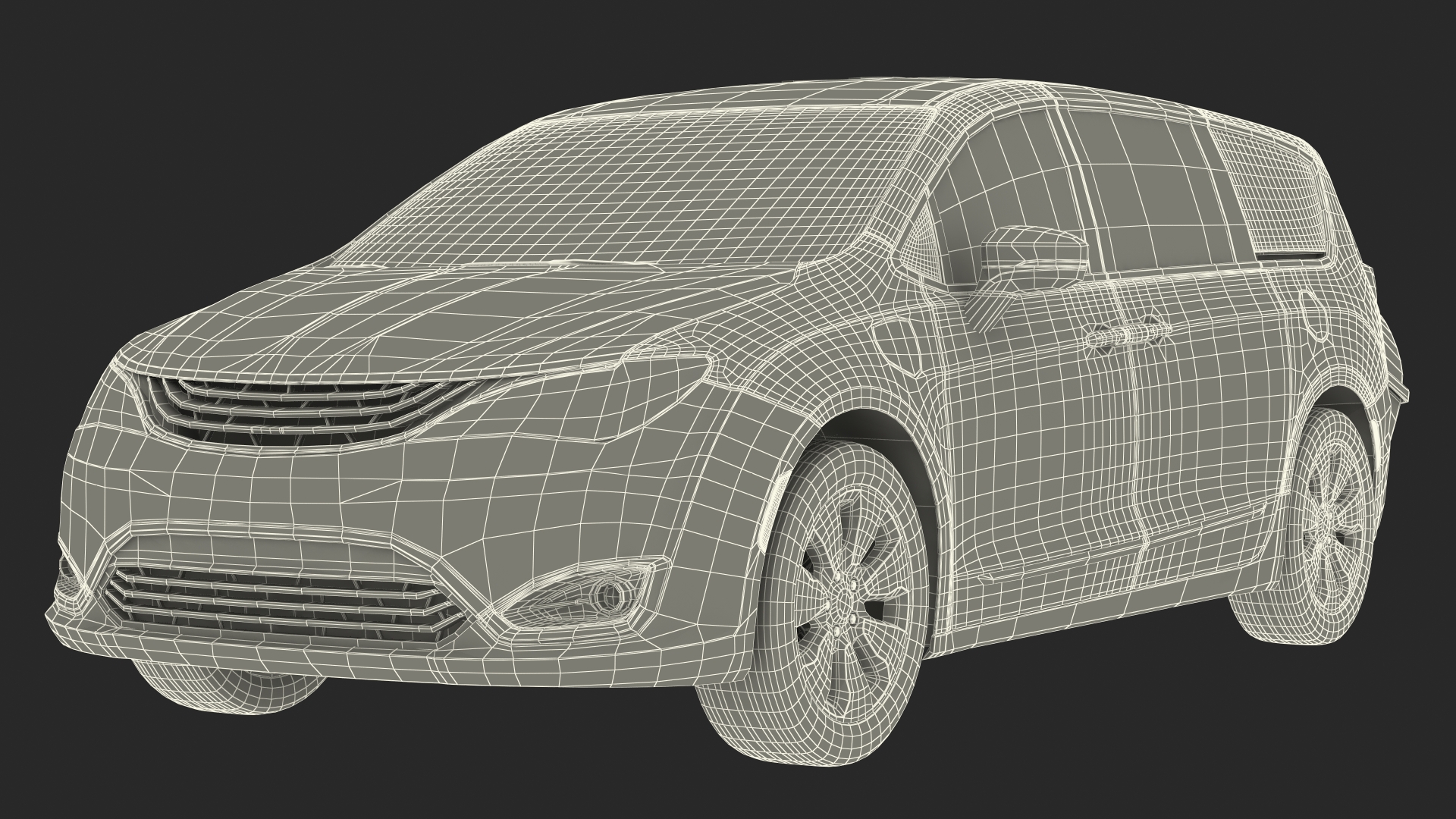 Family Minivan with Hitch Cargo Carrier 3D model