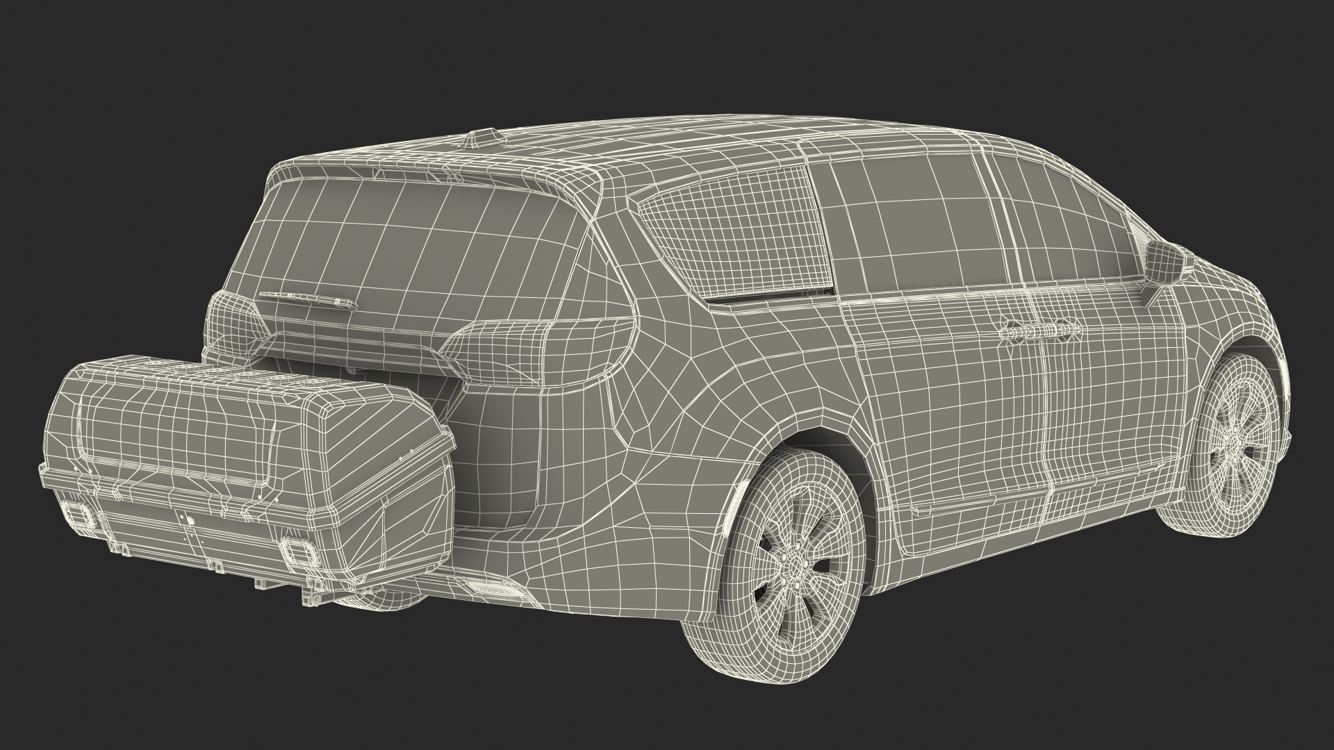 Family Minivan with Hitch Cargo Carrier 3D model