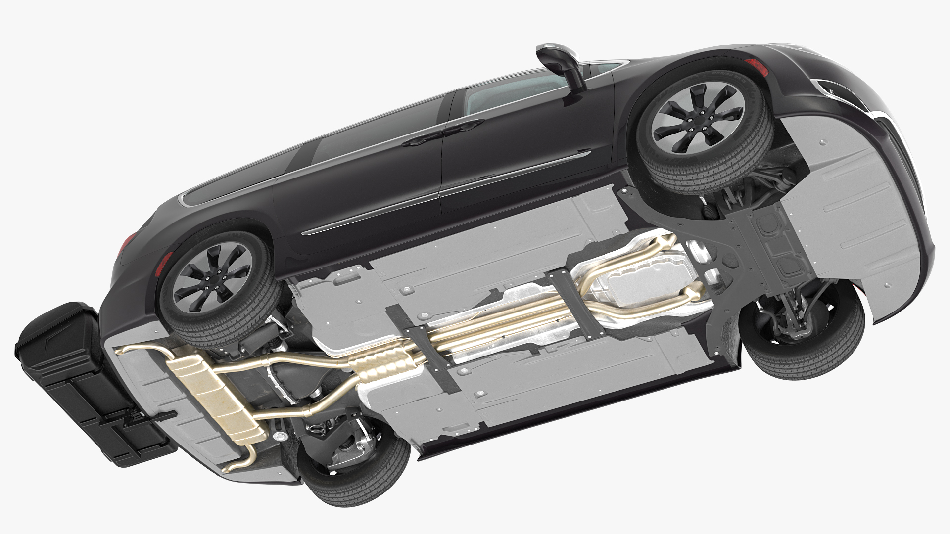 Family Minivan with Hitch Cargo Carrier 3D model