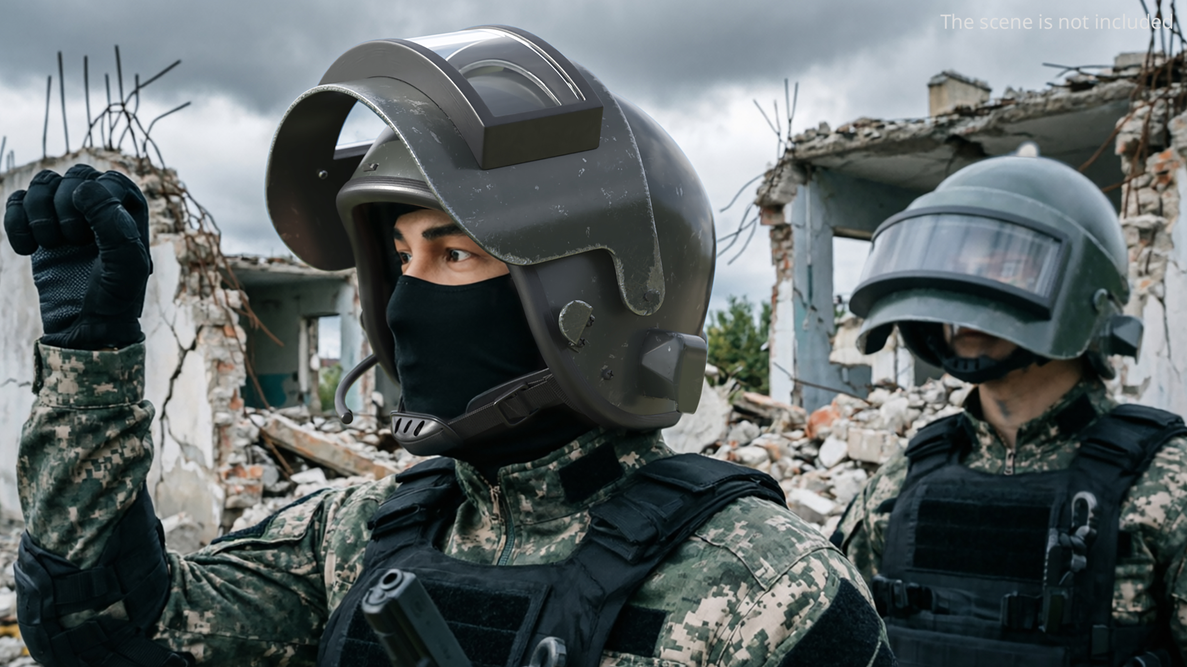 Damaged Russian Tactical Ballistic Helmet, view 5