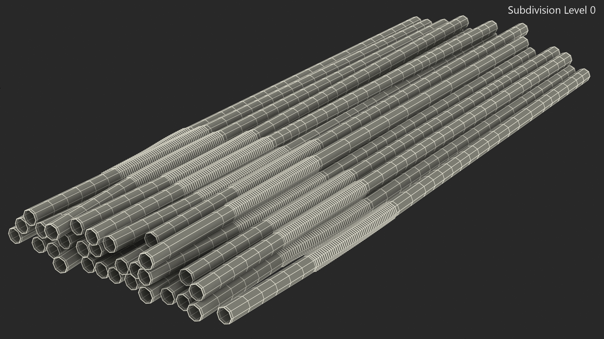 Pile of Multi Colored Drinking Straws 3D