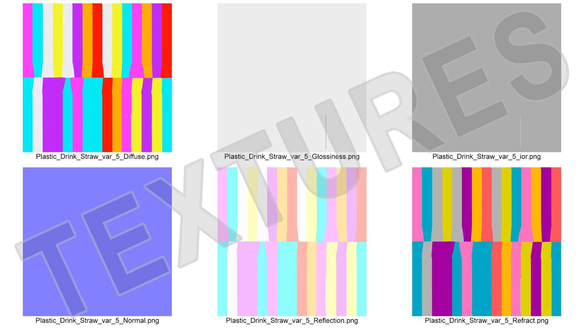 Pile of Multi Colored Drinking Straws 3D