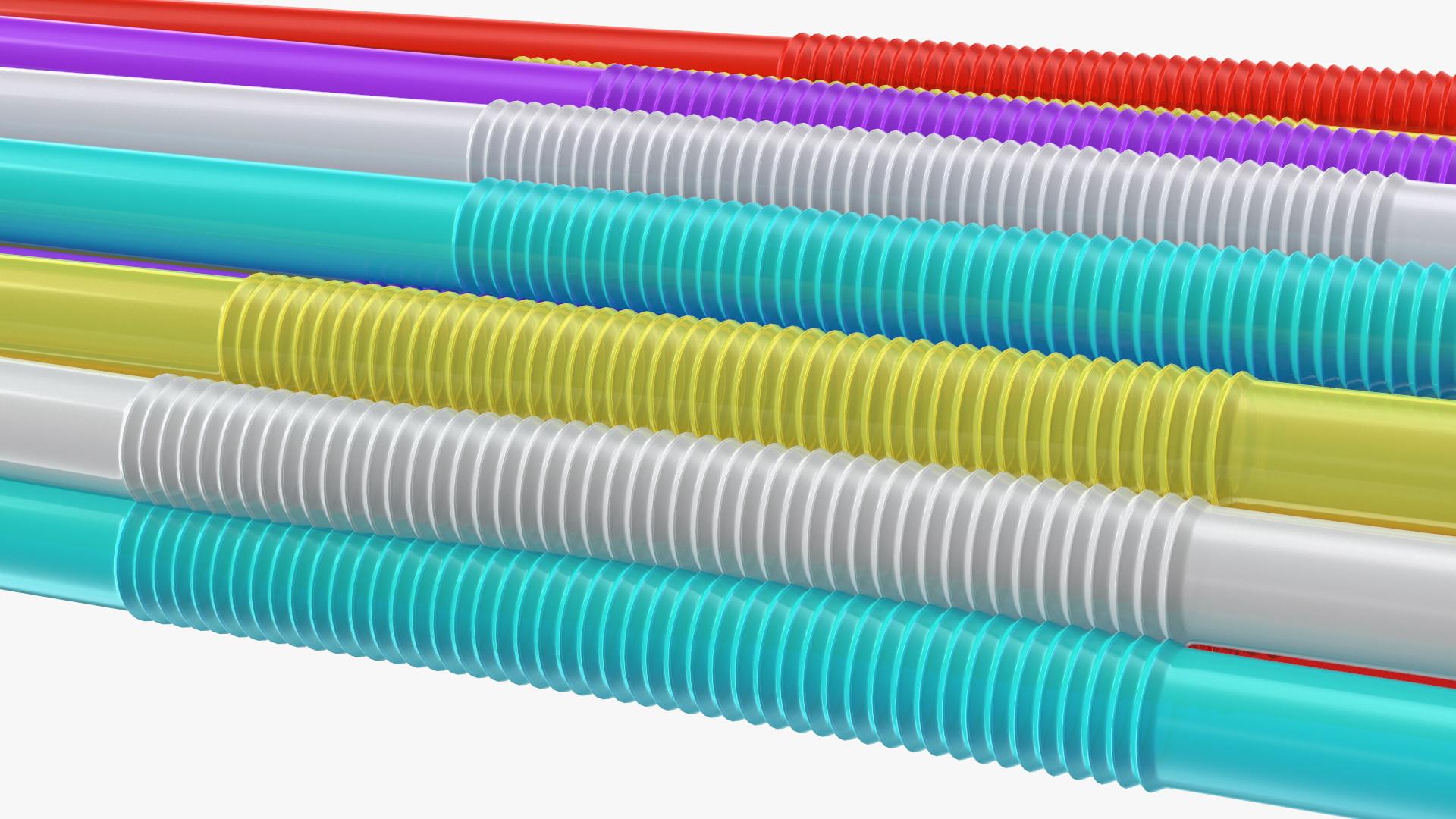 Pile of Multi Colored Drinking Straws 3D