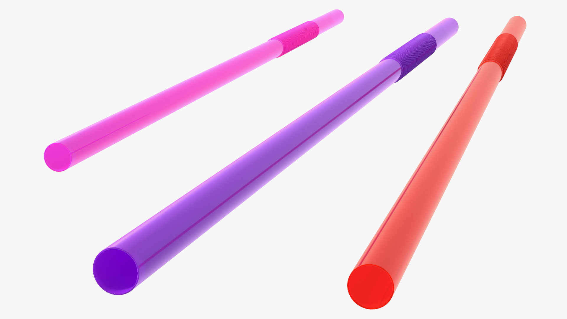 Pile of Multi Colored Drinking Straws 3D