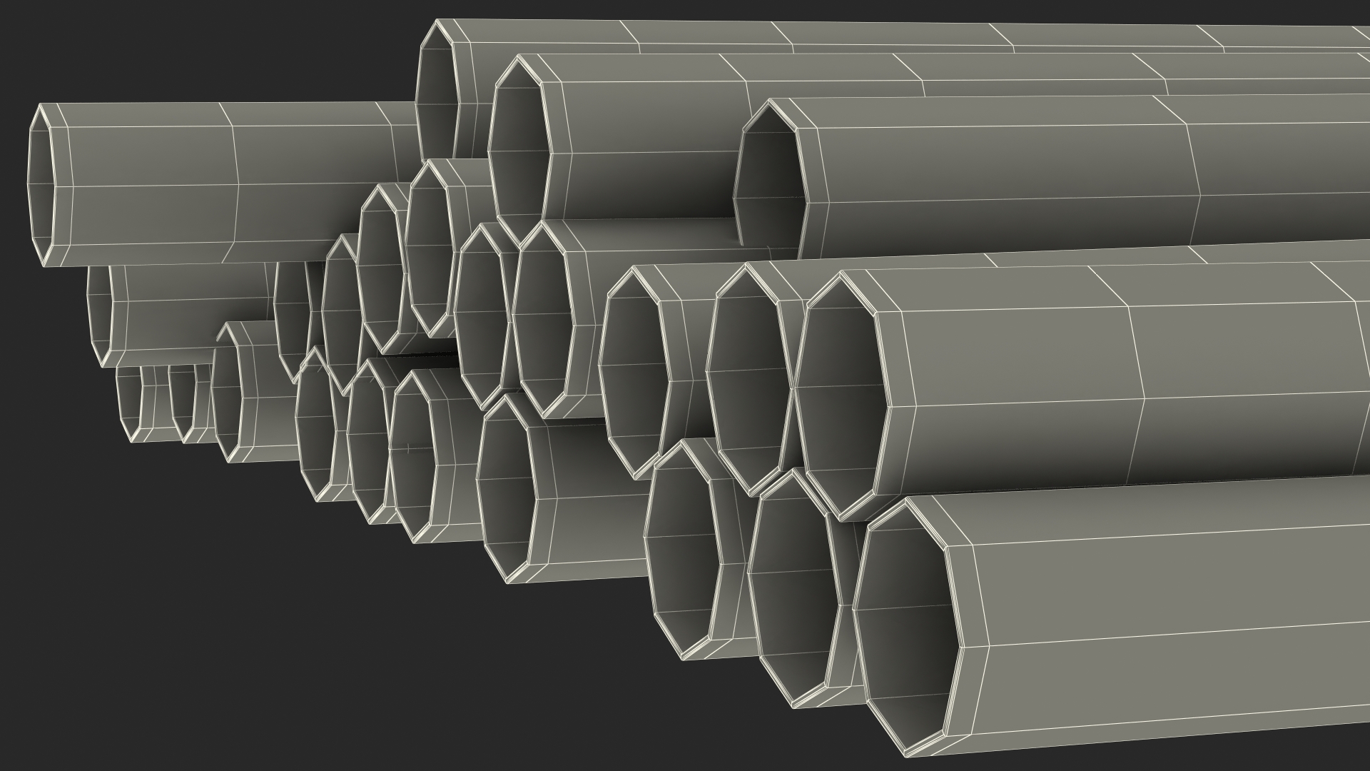 Pile of Multi Colored Drinking Straws 3D