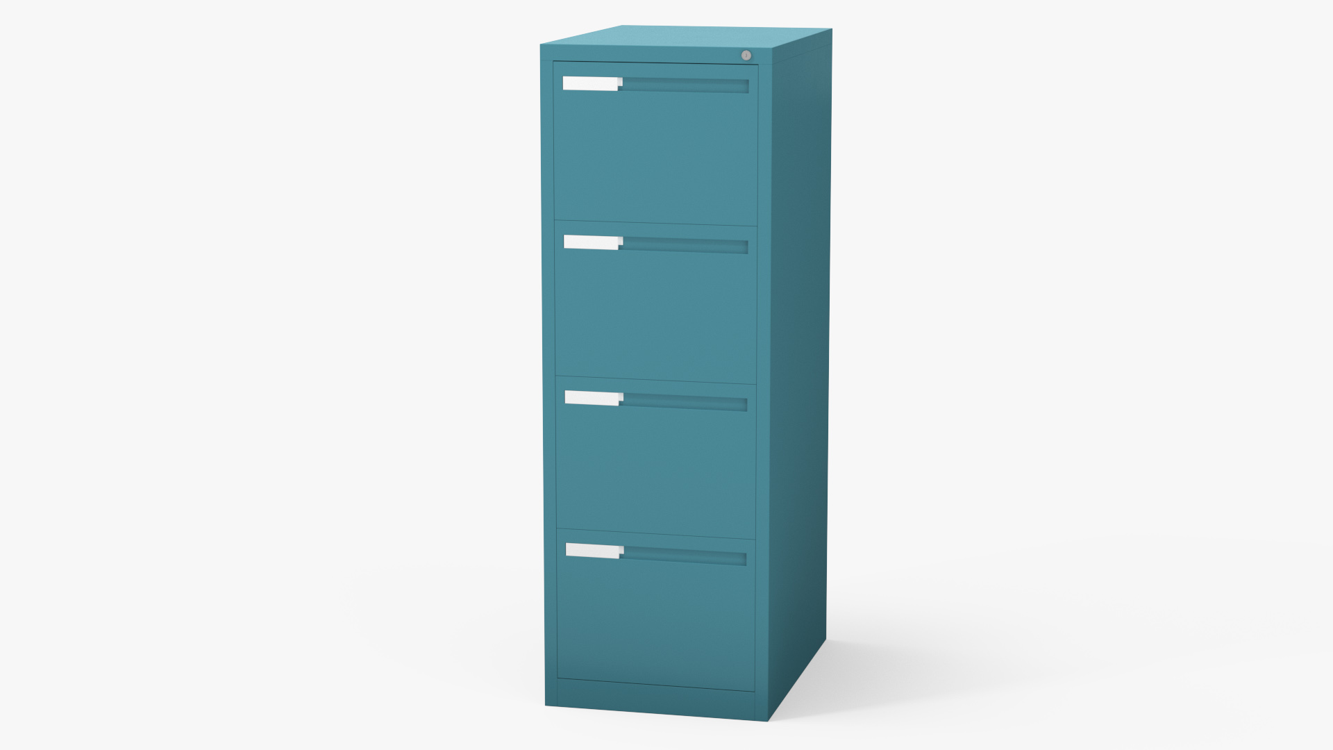 3D Filing Cabinet 4 Drawer Blue model