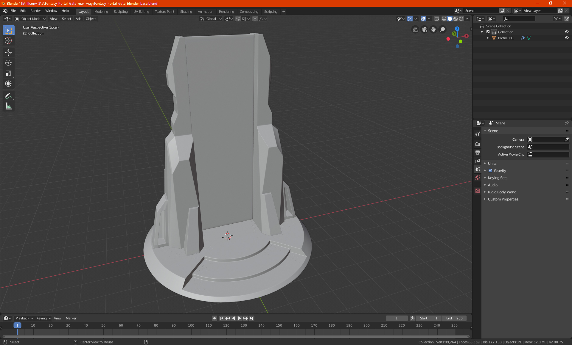 Fantasy Portal Gate 3D model